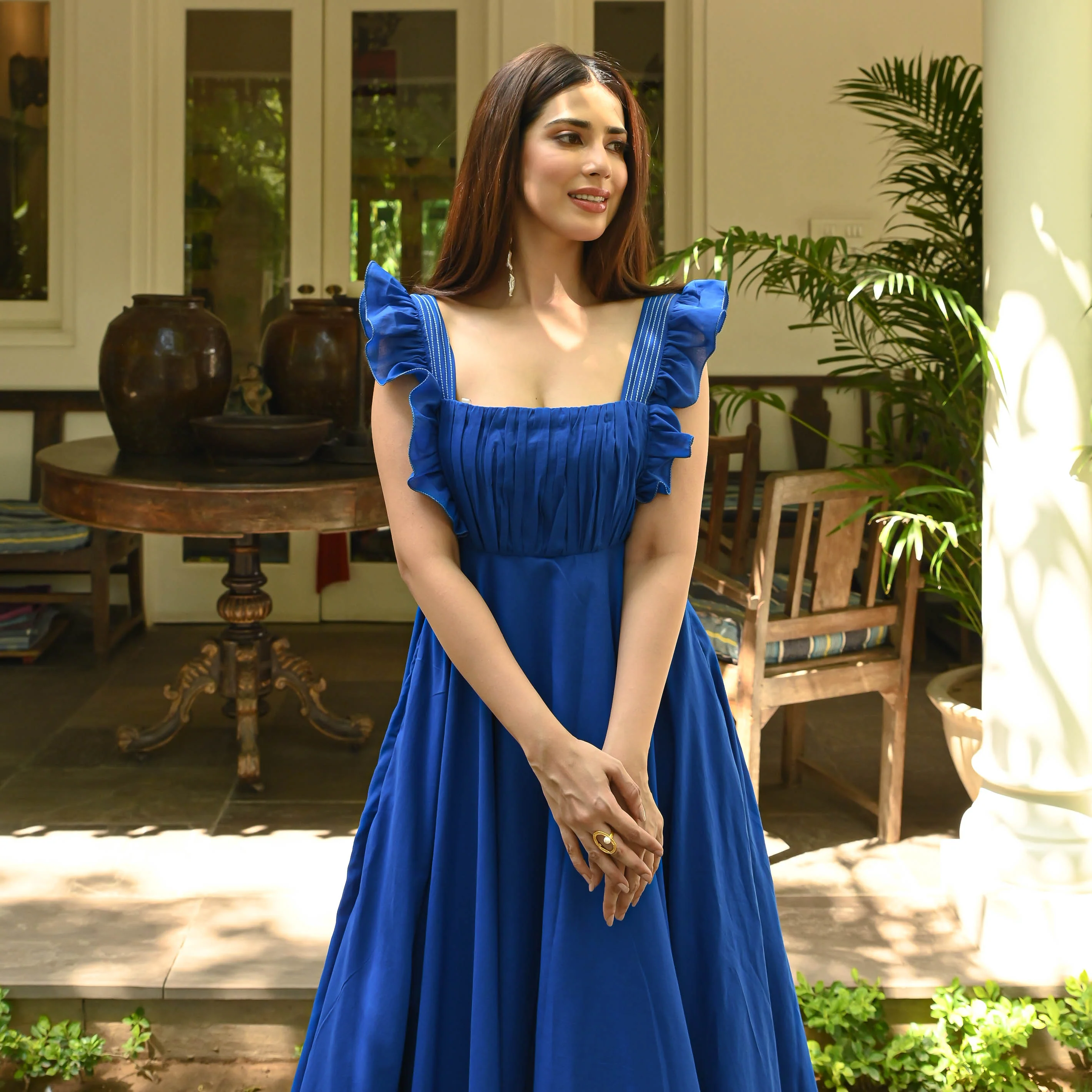 Bunaai GALAXY BLUE COTTON DRESS - Woolfily