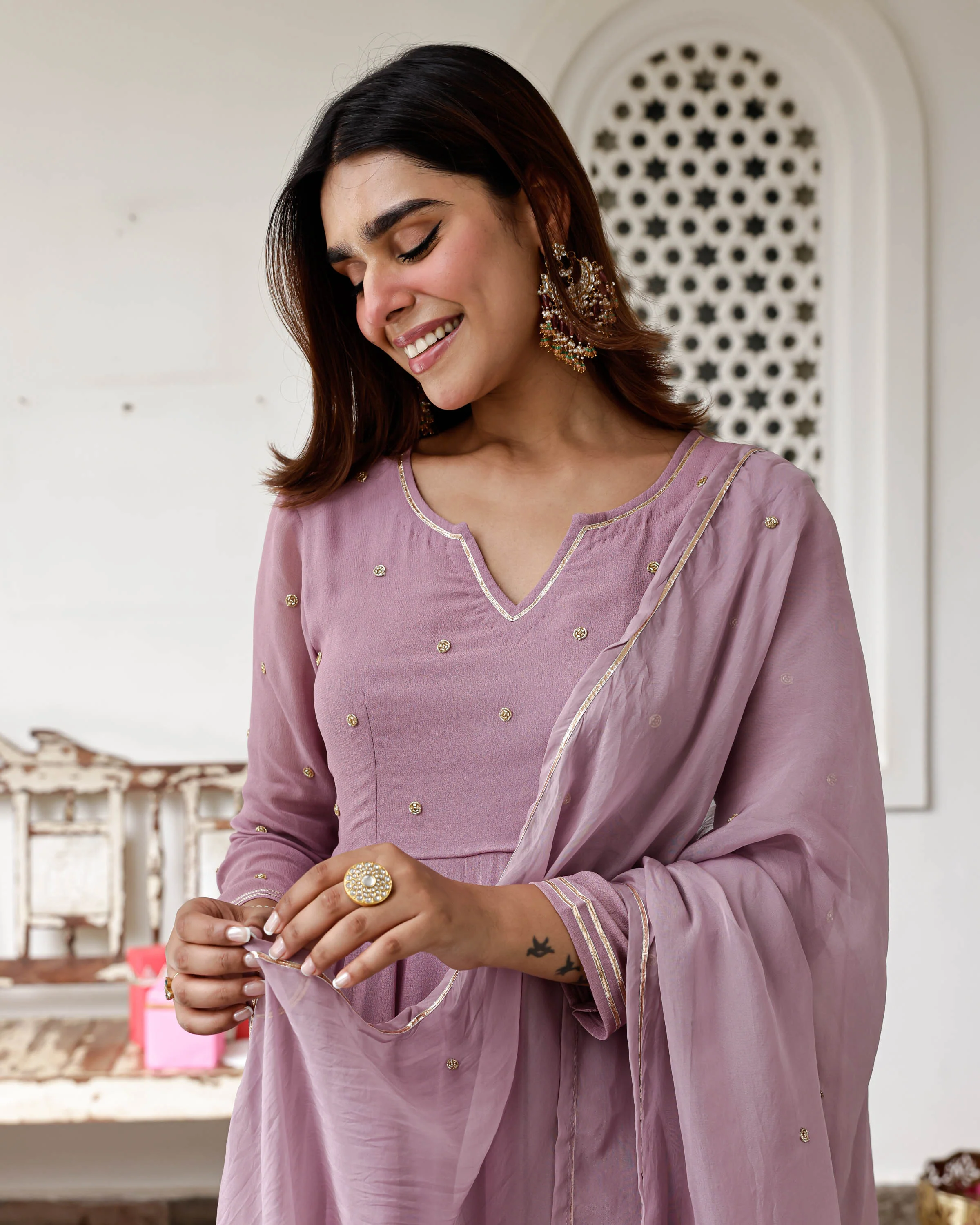 Avni Purple  Suit Set - Woolfily