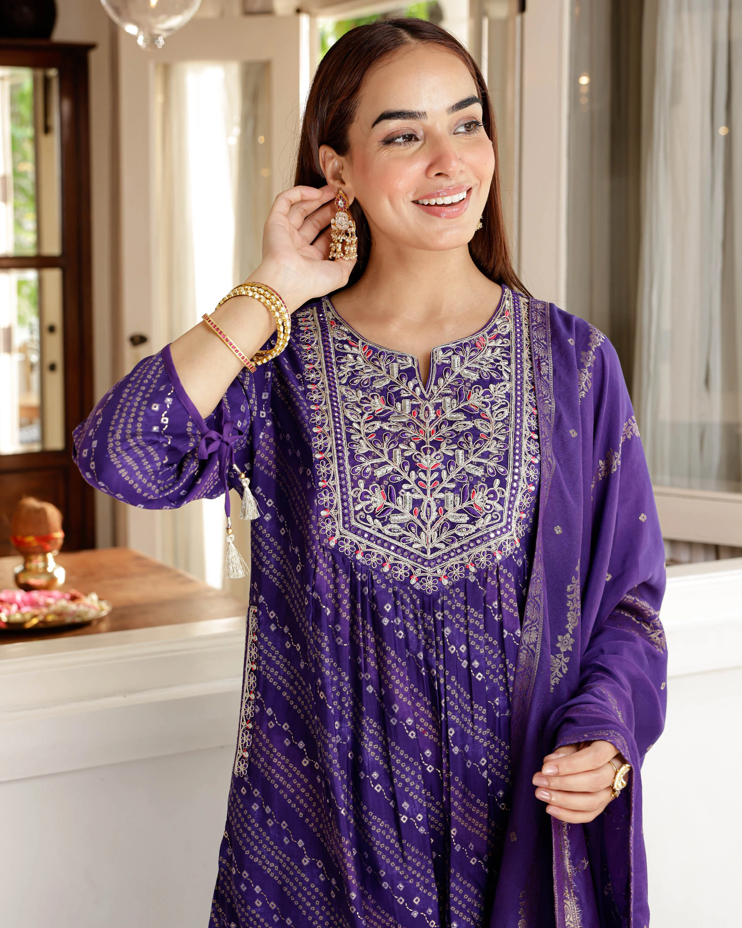 Deep Purple Embroidered Suit - Woolfily