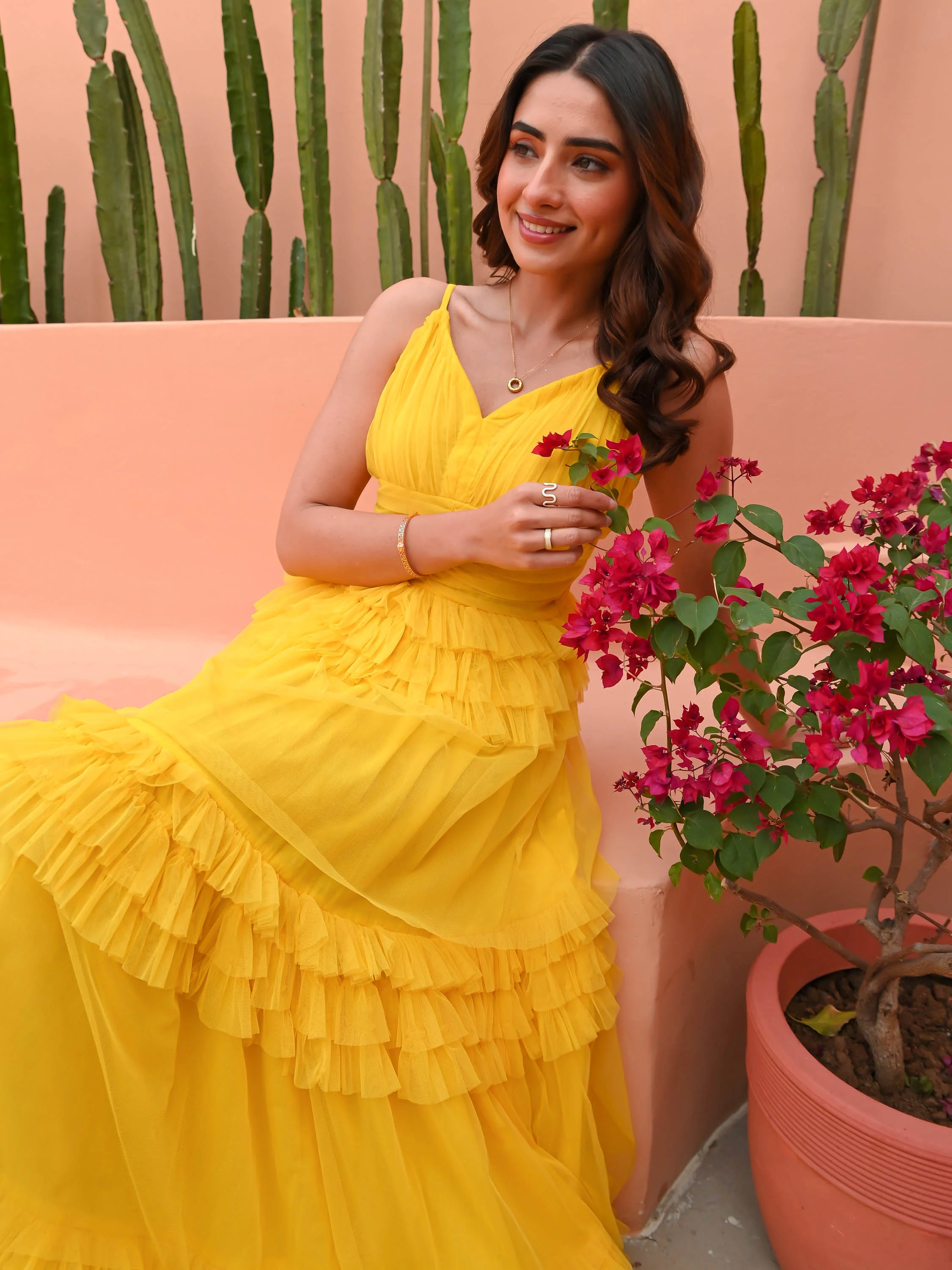 Yellow Net Dress - Woolfily