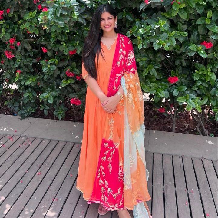 Peach Gotta Salwar Suit - Woolfily