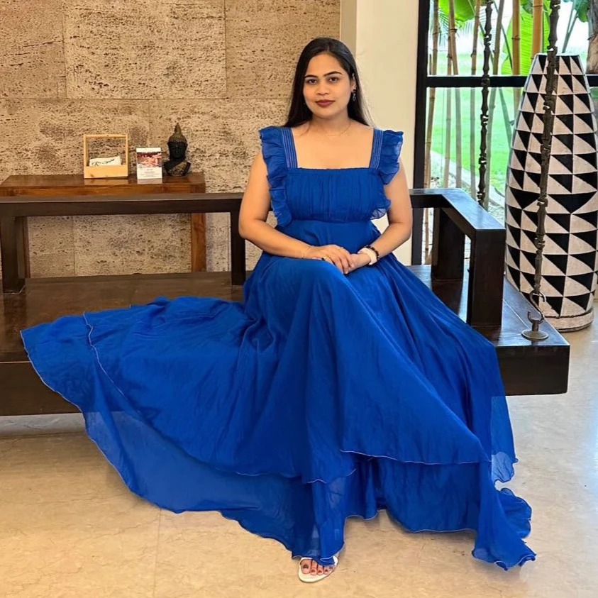 Bunaai GALAXY BLUE COTTON DRESS - Woolfily