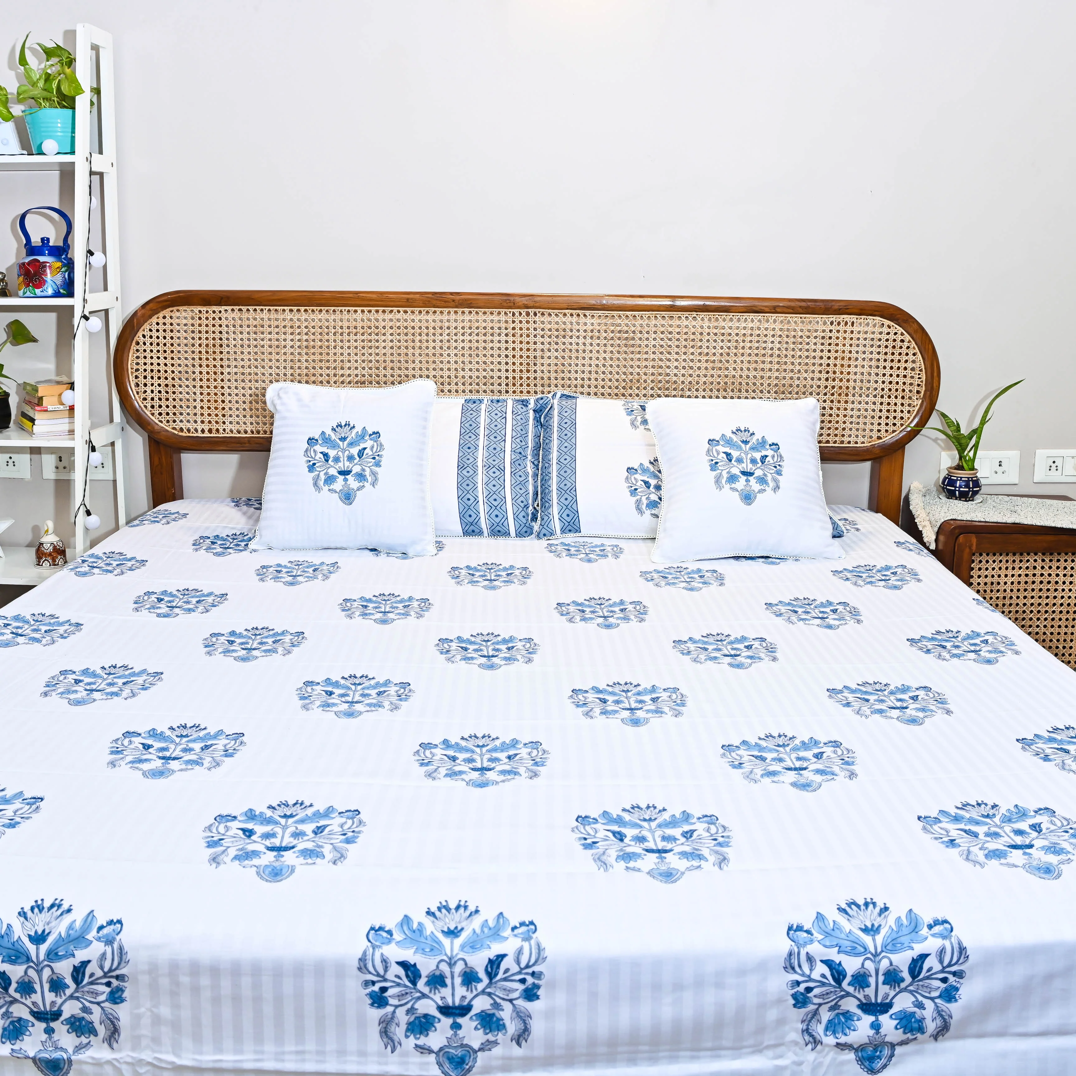 Bunaai Happy At Home Handblock Printed Bedsheet - Woolfily