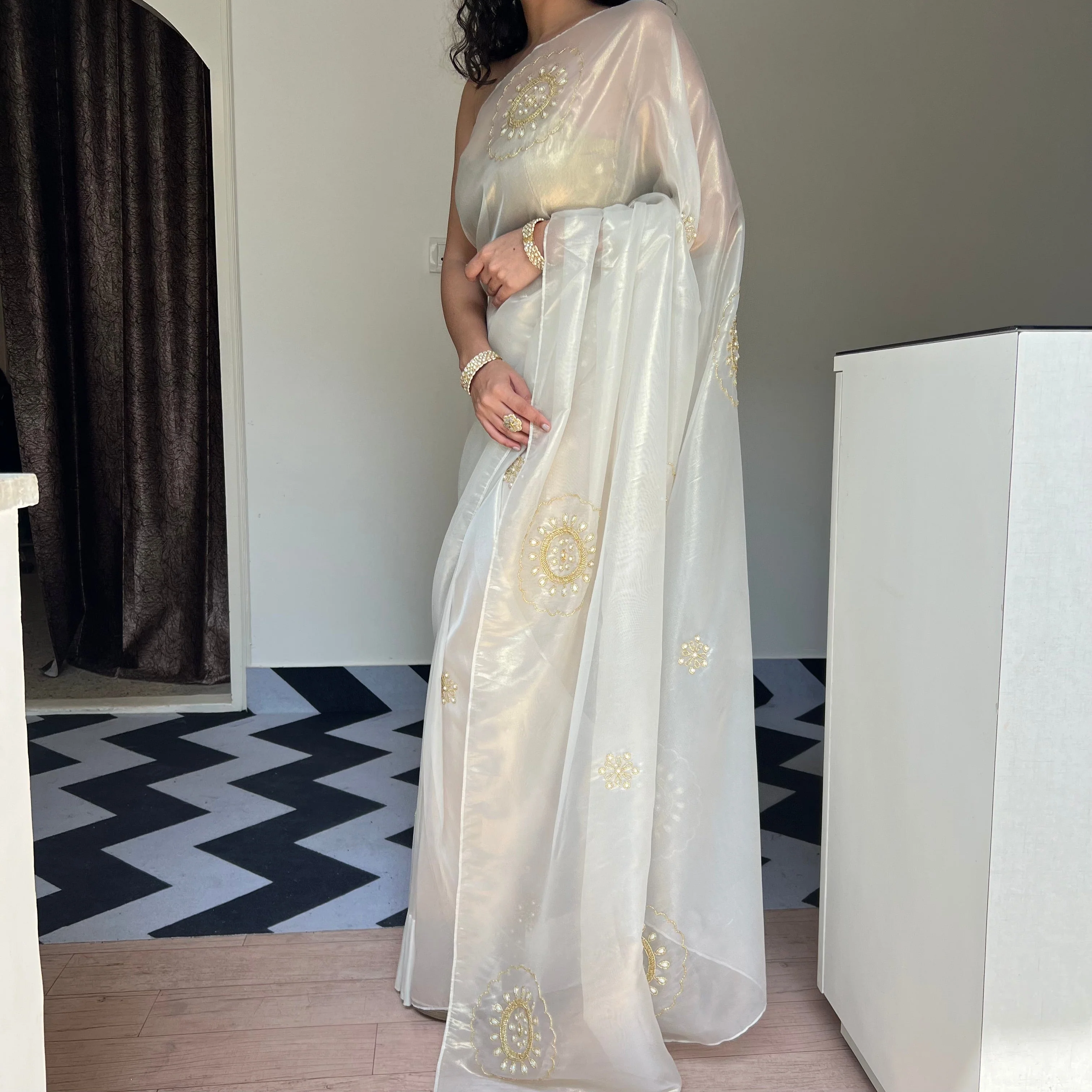 Pearl Perfection Saree - Woolfily