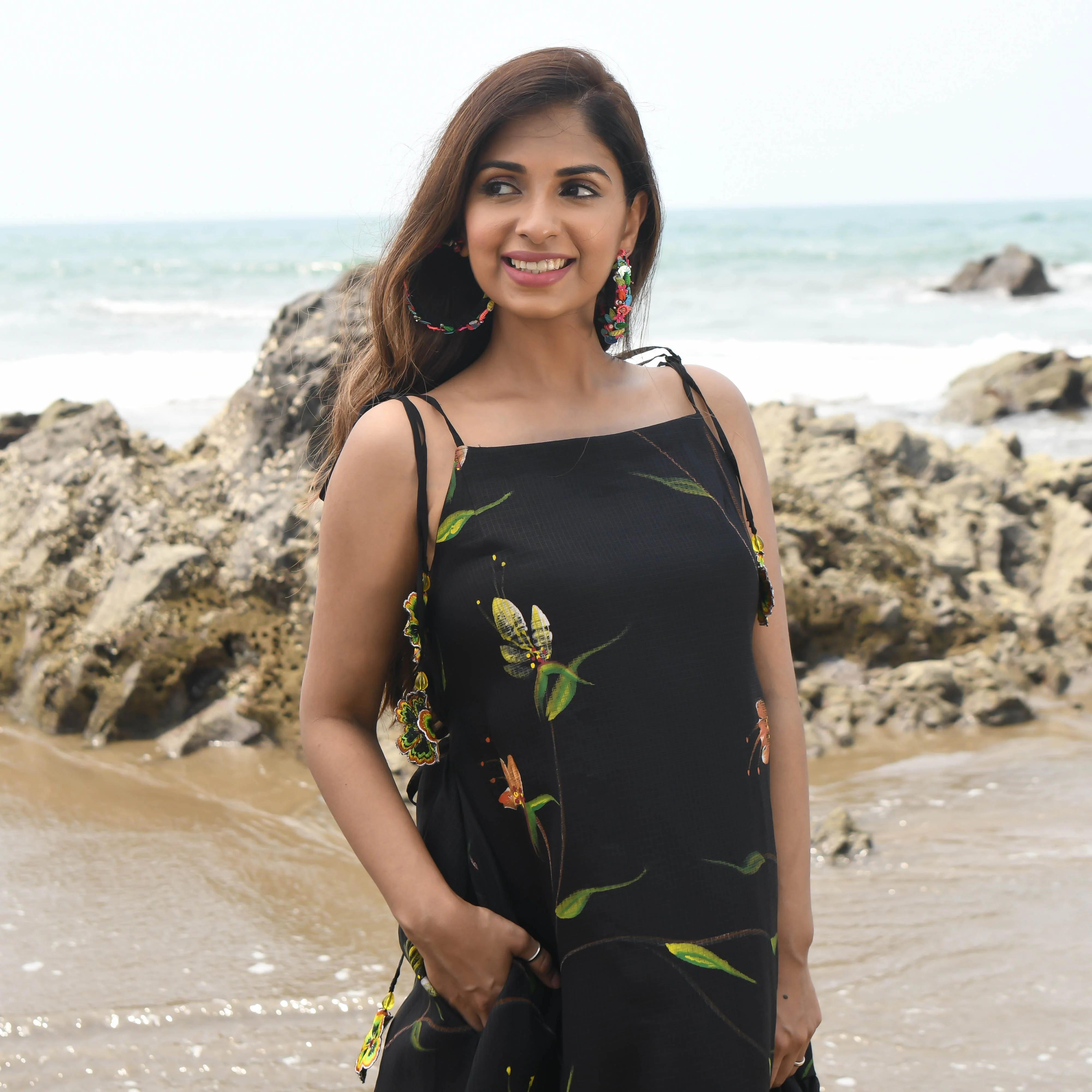 Bunaai Raven Handpainted Doriya Dress - Woolfily