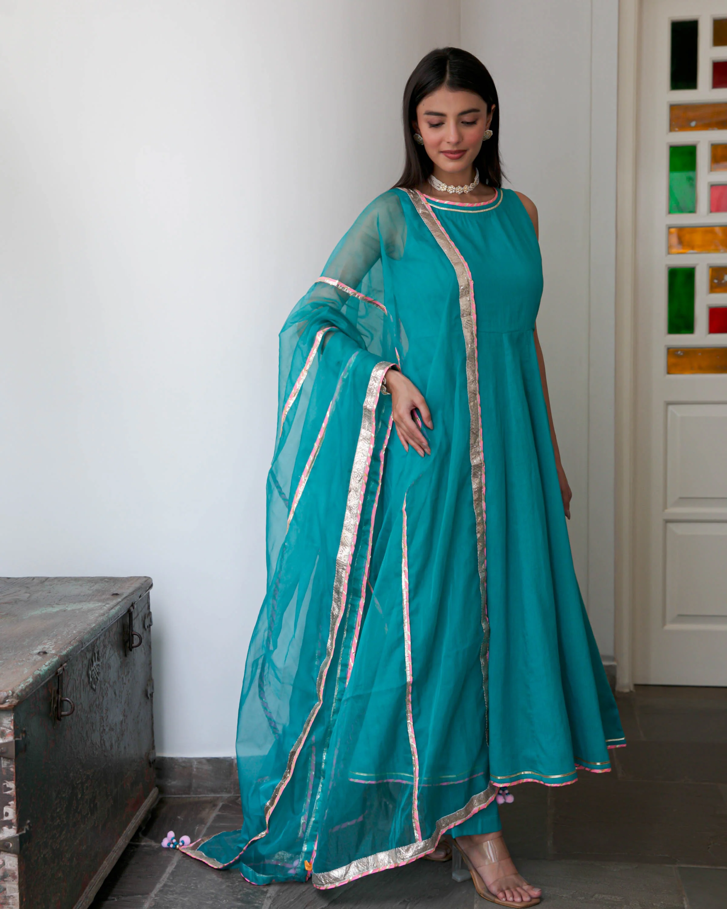 Cut Slevees Cotton Suit Set - Woolfily