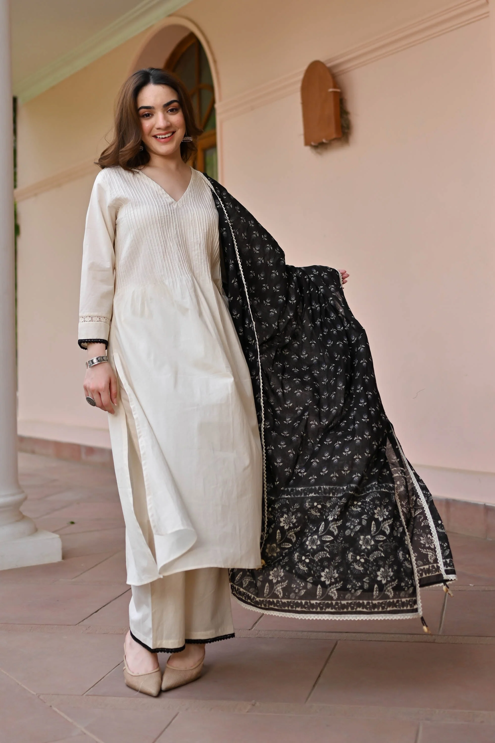 Avni Cotton Suit Set Trio - Woolfily