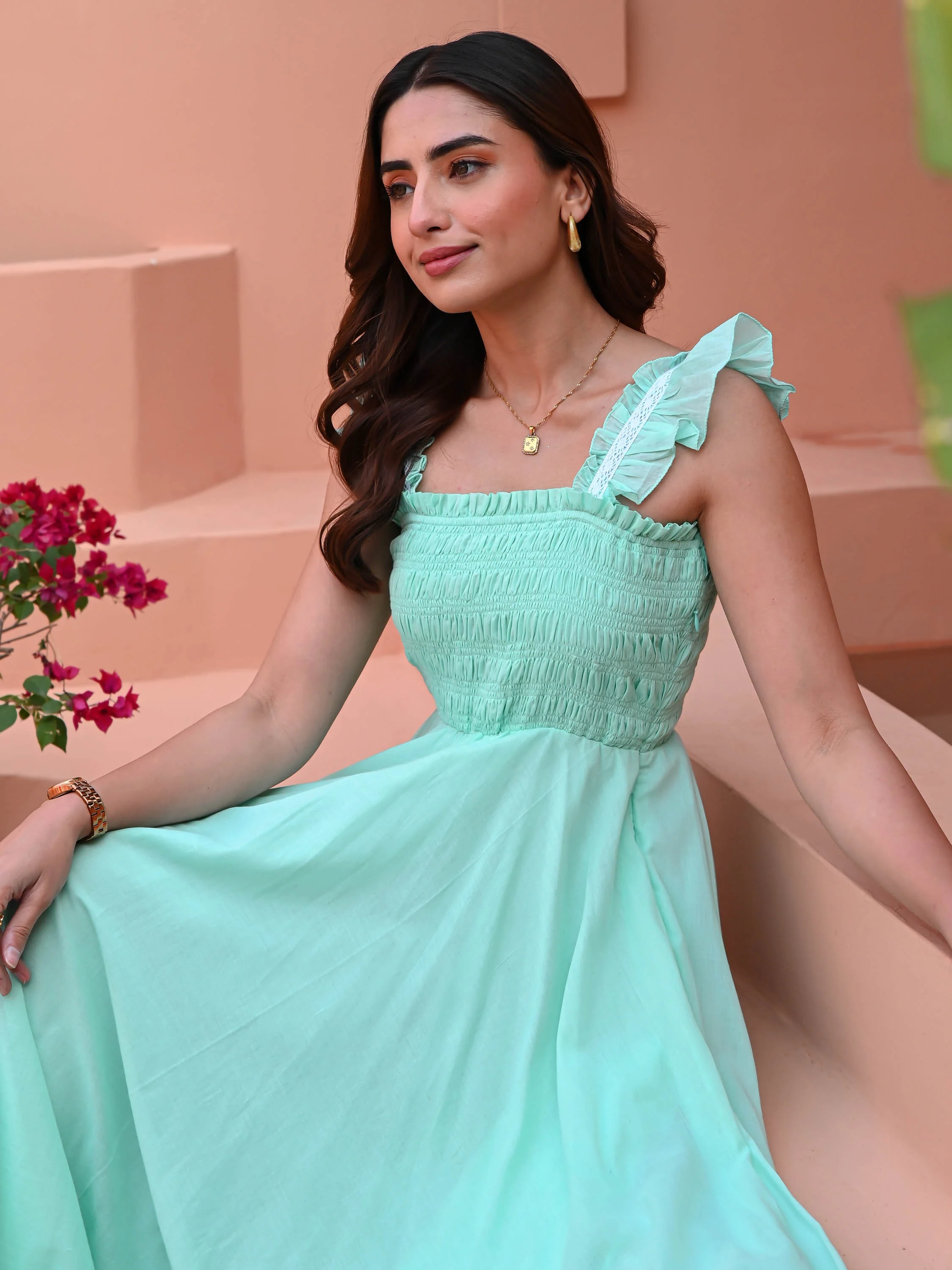 Island Highlow Cotton Dress - Woolfily