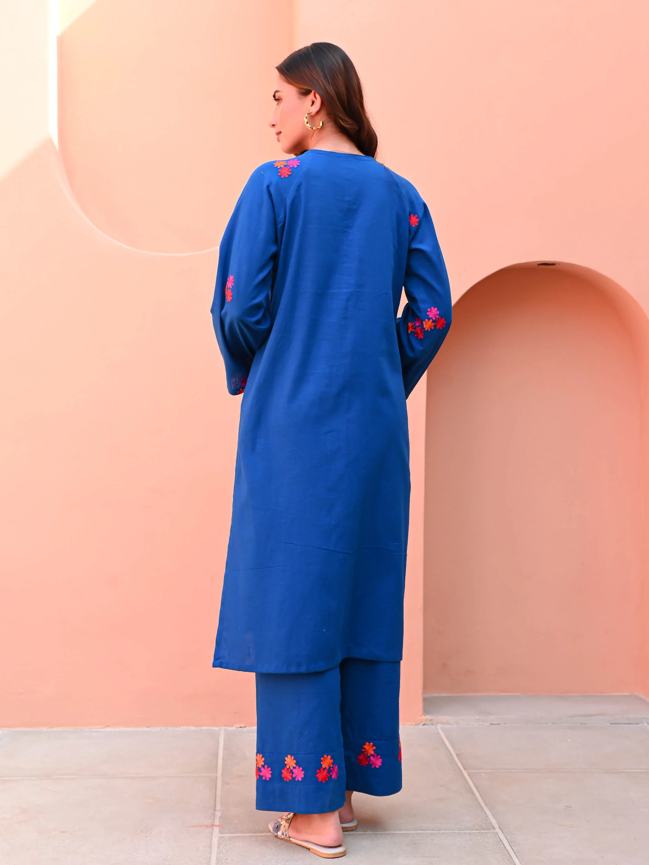 Lapis Blue Cotton Kurta Set - Woolfily
