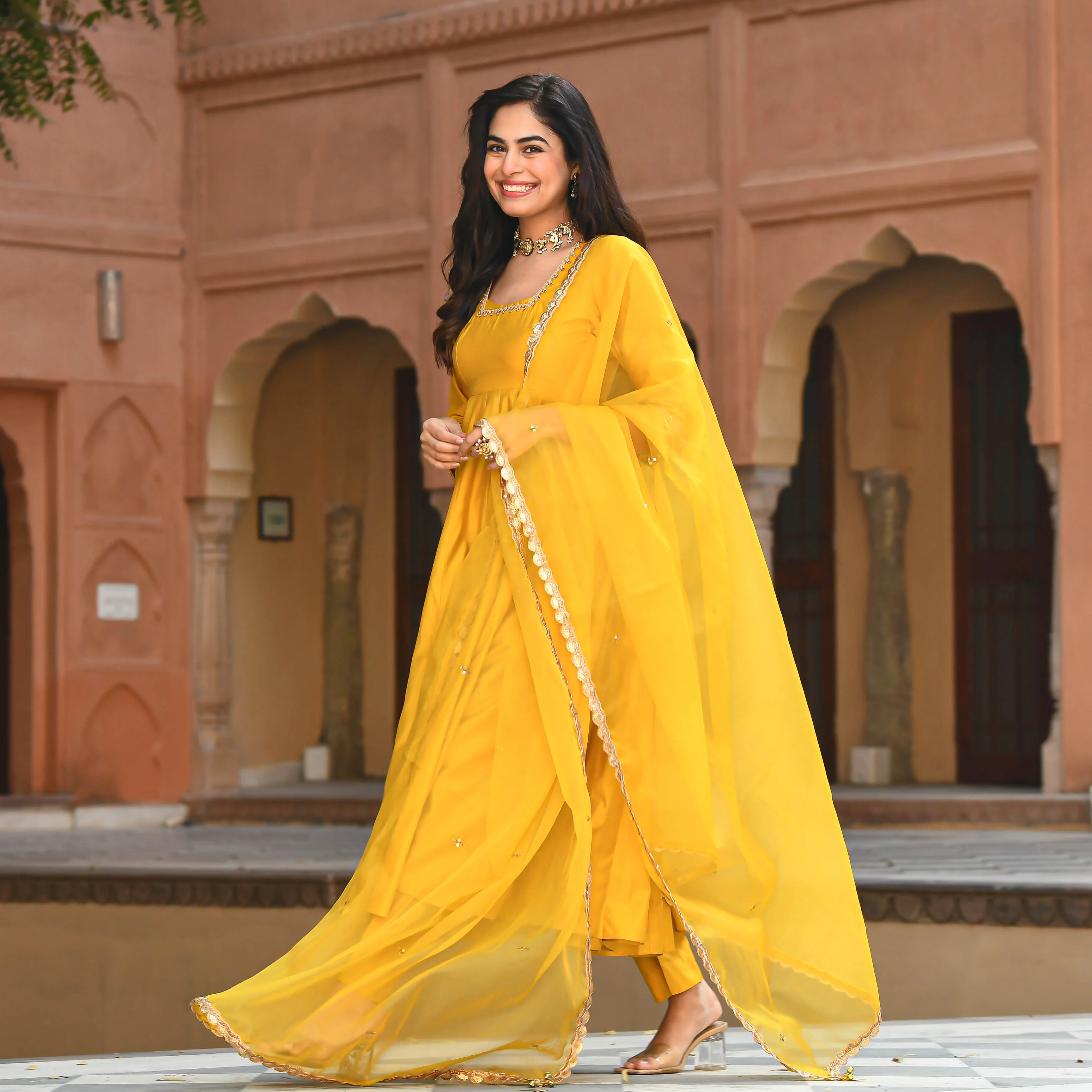 Bunaai Beautiful Yellow Salwar Suit - Woolfily