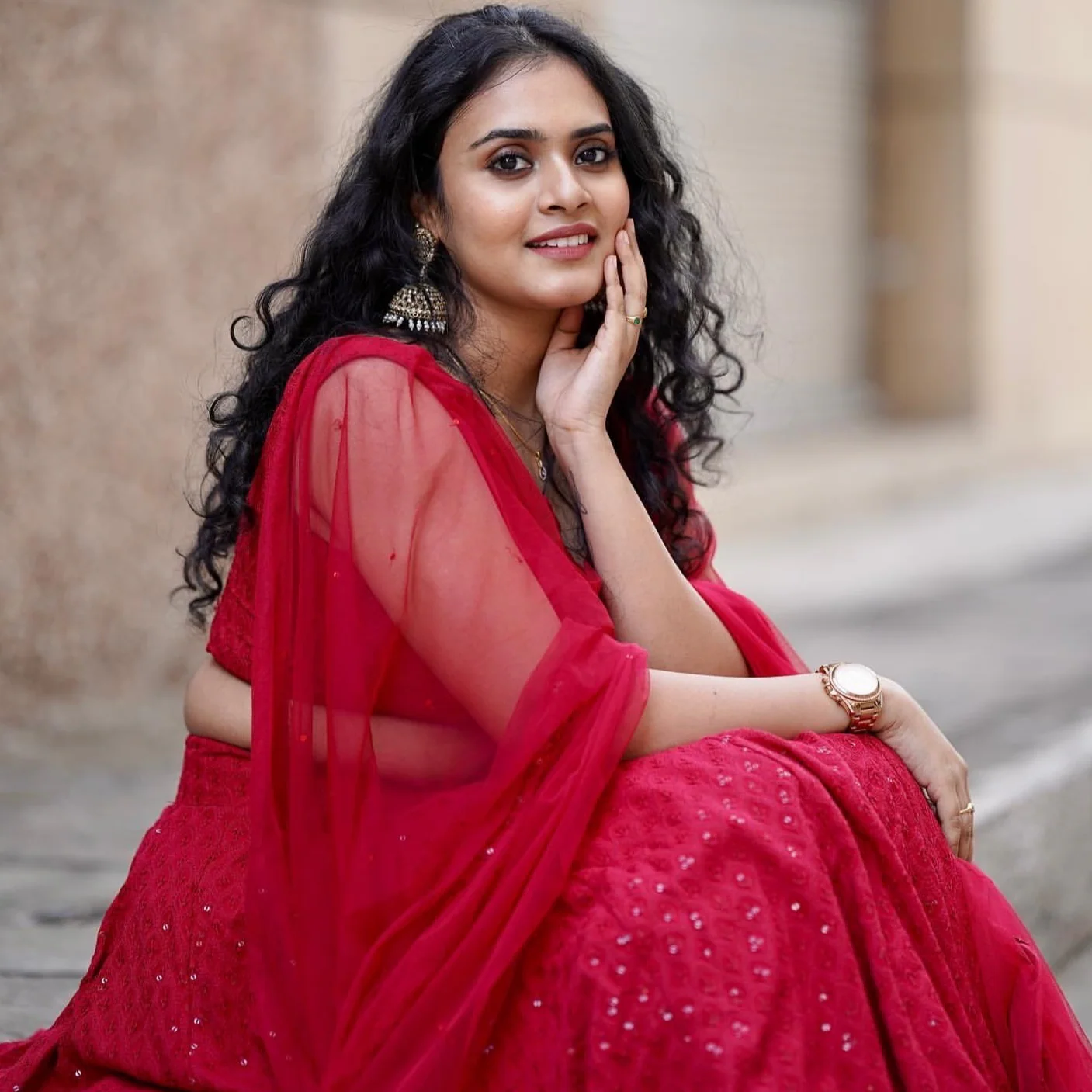 Bunaai Maroon Chikankari Lehenga Set - Woolfily