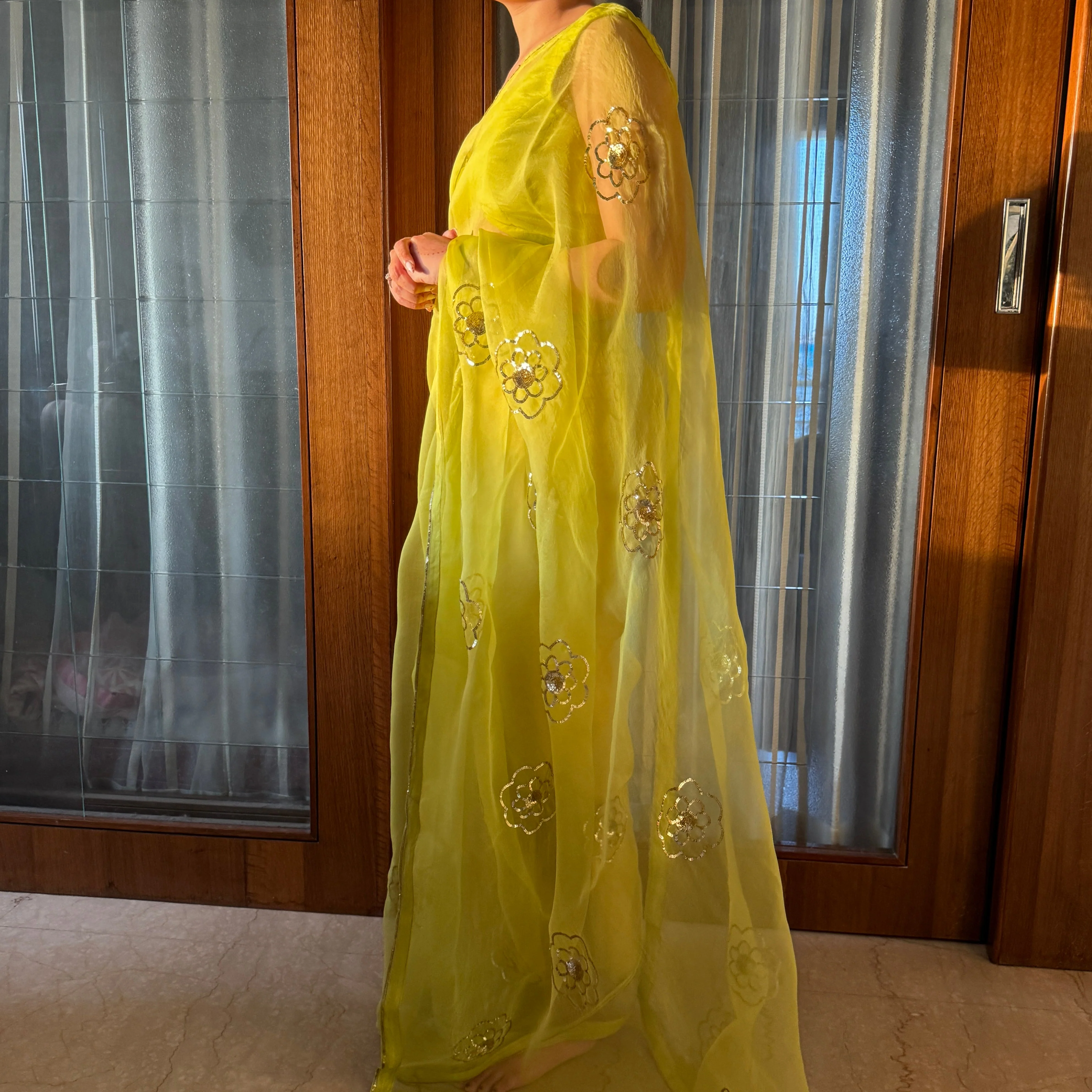 Sunny Lime Silk Organza - Woolfily