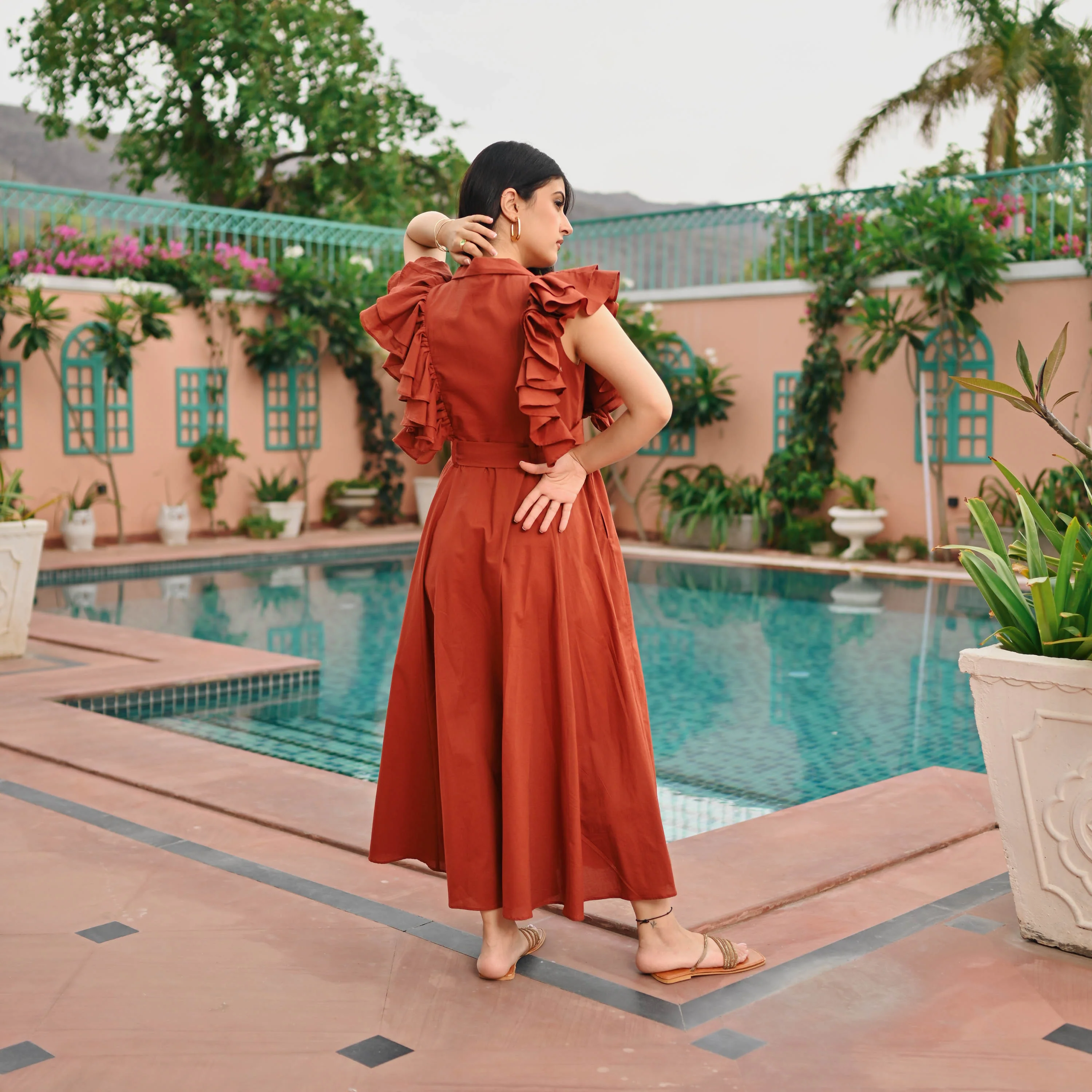 Bunaai Brown Whisper Cotton Dress - Woolfily