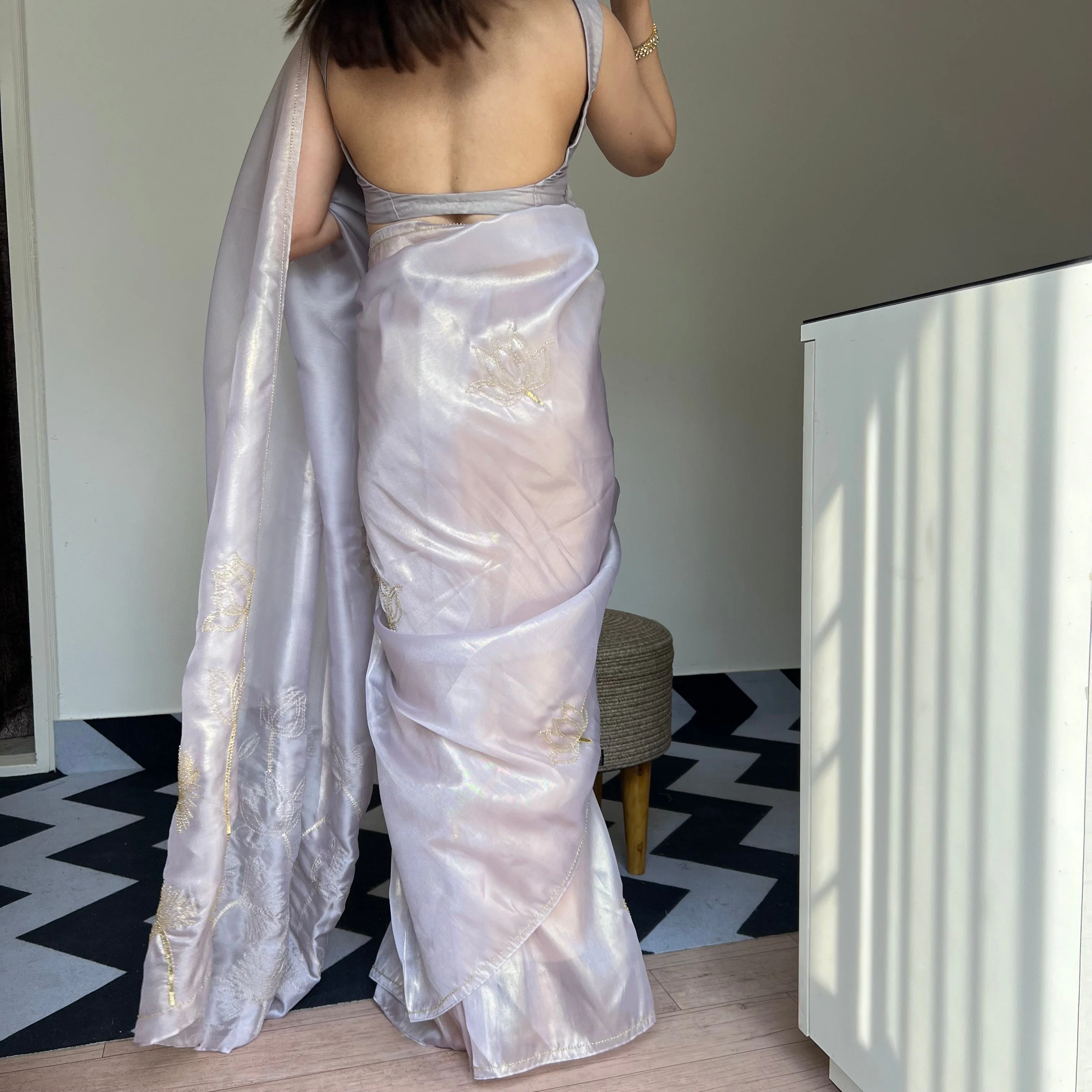 Lilac Grace Saree - Woolfily