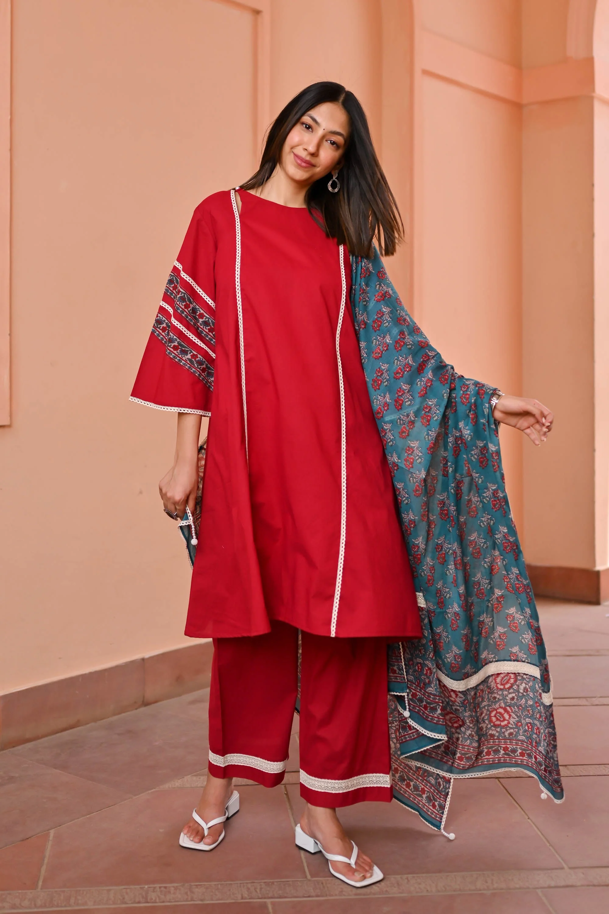 Myra Cotton Suit Set Trio - Woolfily