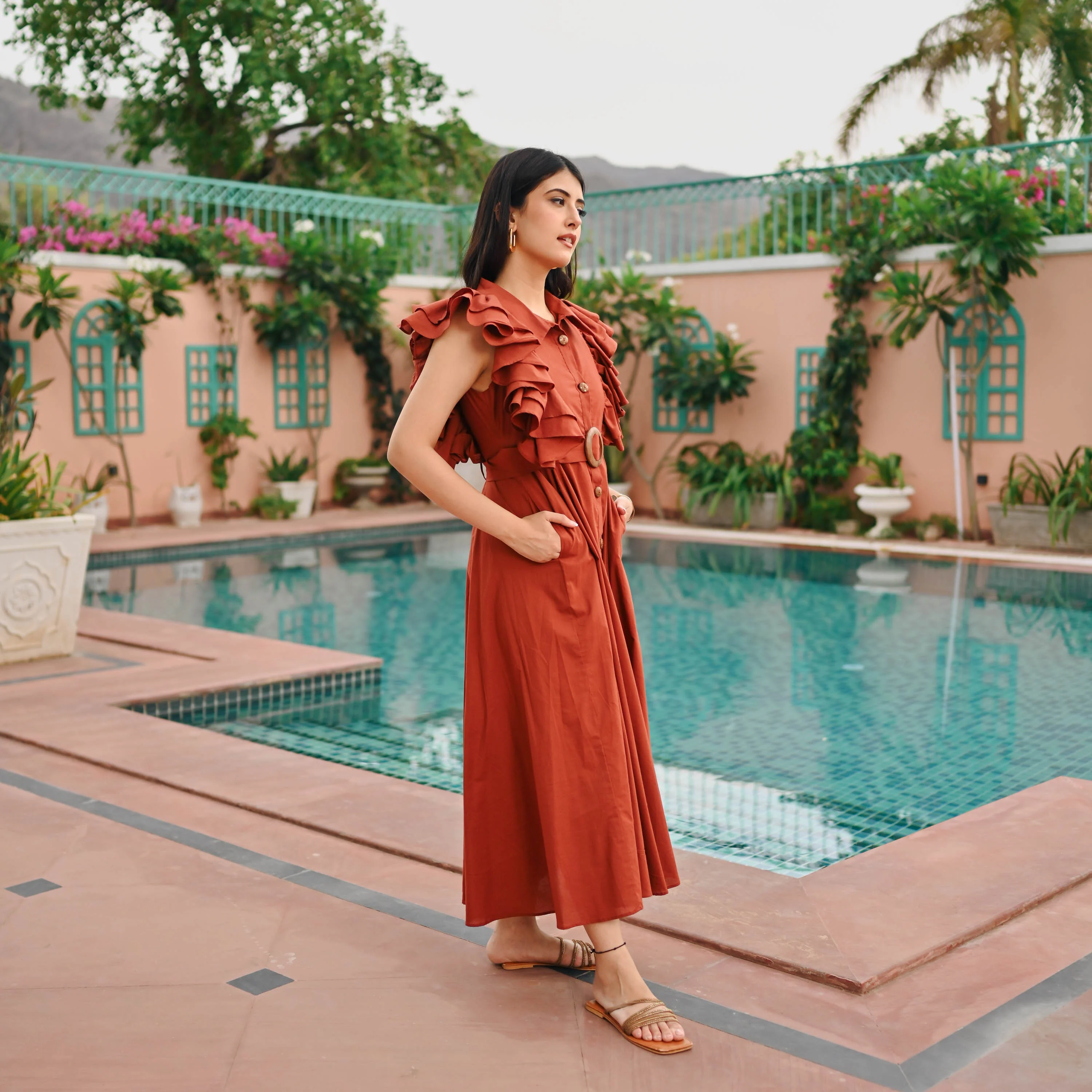 Bunaai Brown Whisper Cotton Dress - Woolfily