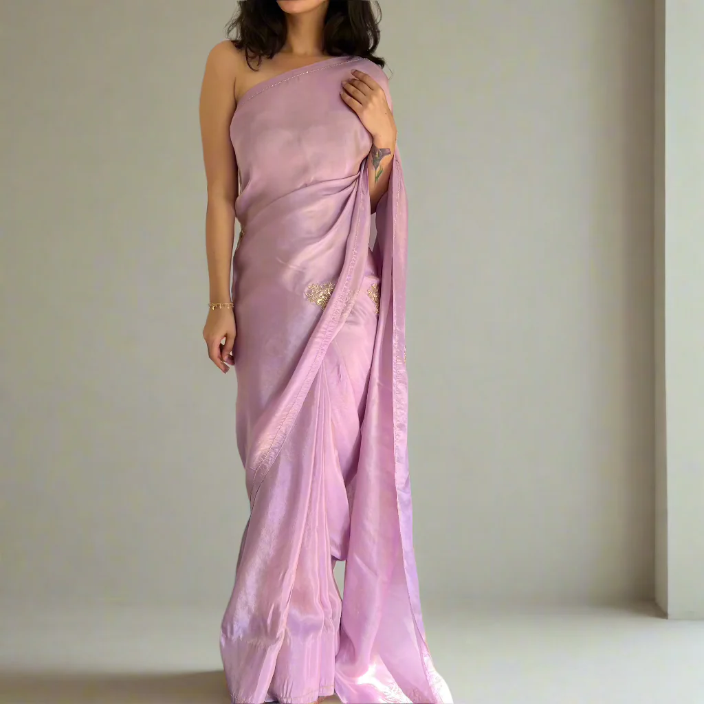 Lilac Dream Tissue Saree - Woolfily