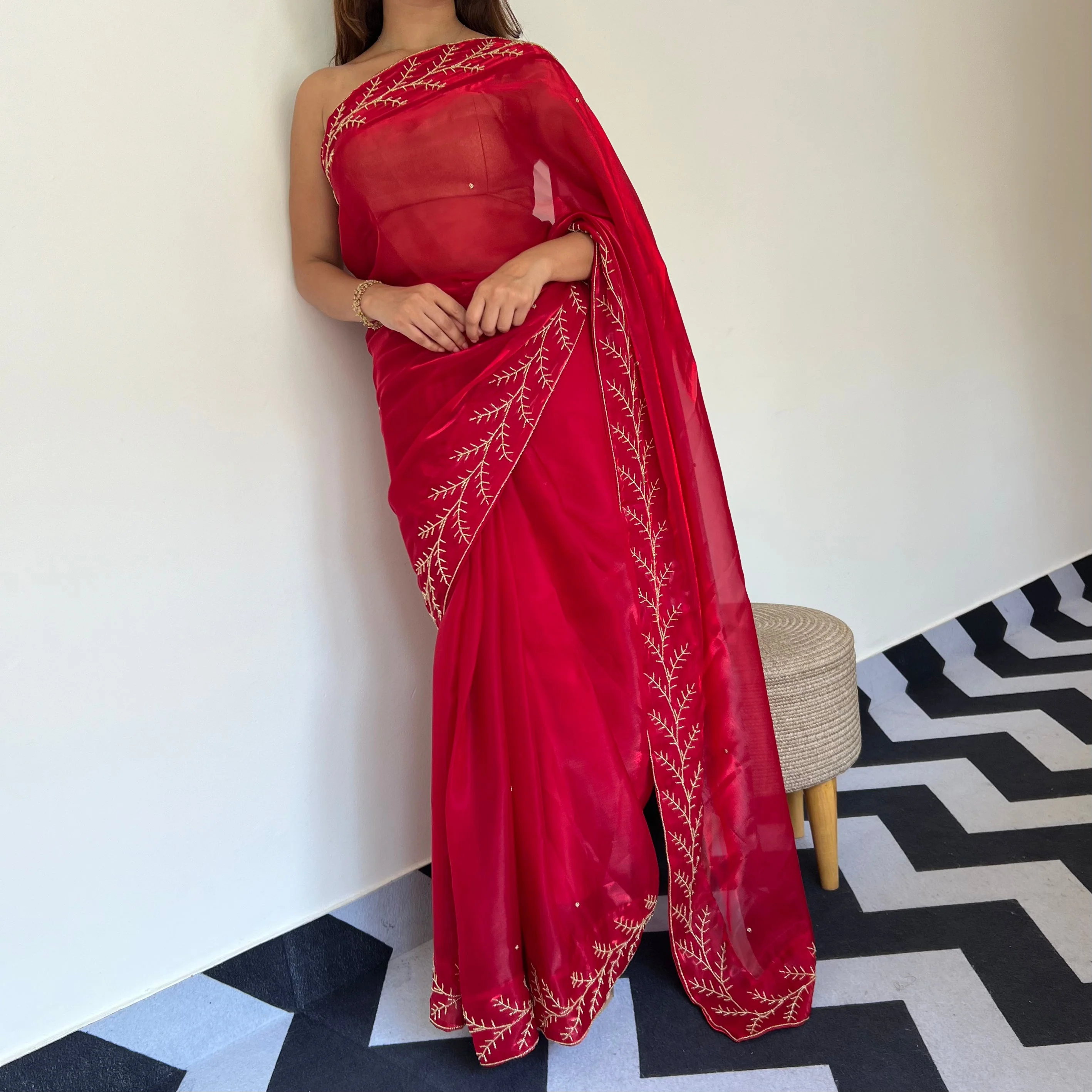 Ruby Spring Tissue Saree - Woolfily