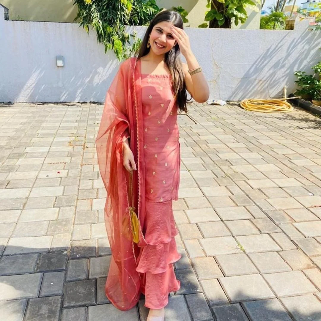 Rose Dawn Sharara Set - Woolfily