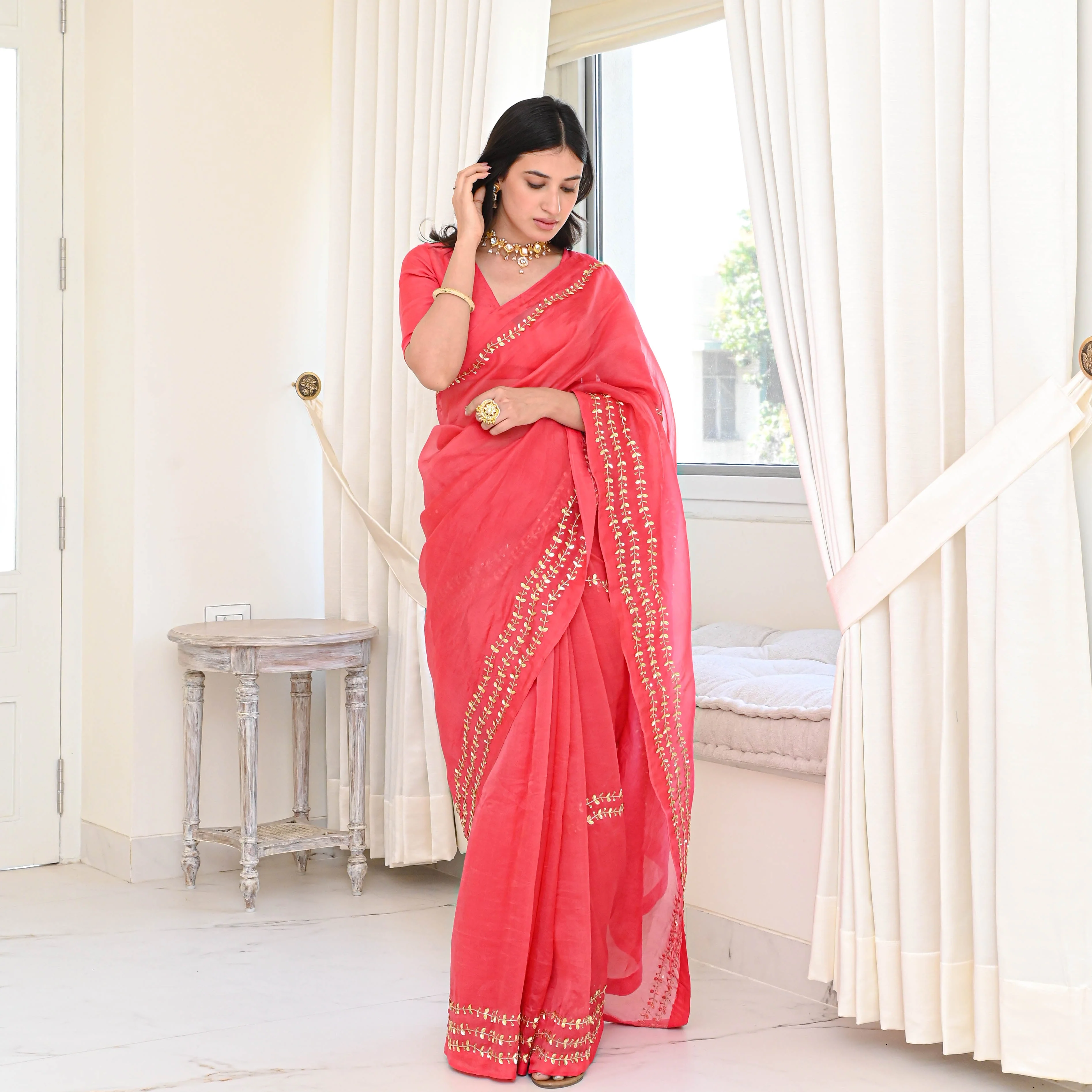 Regal Bliss Silk Organza Saree - Woolfily