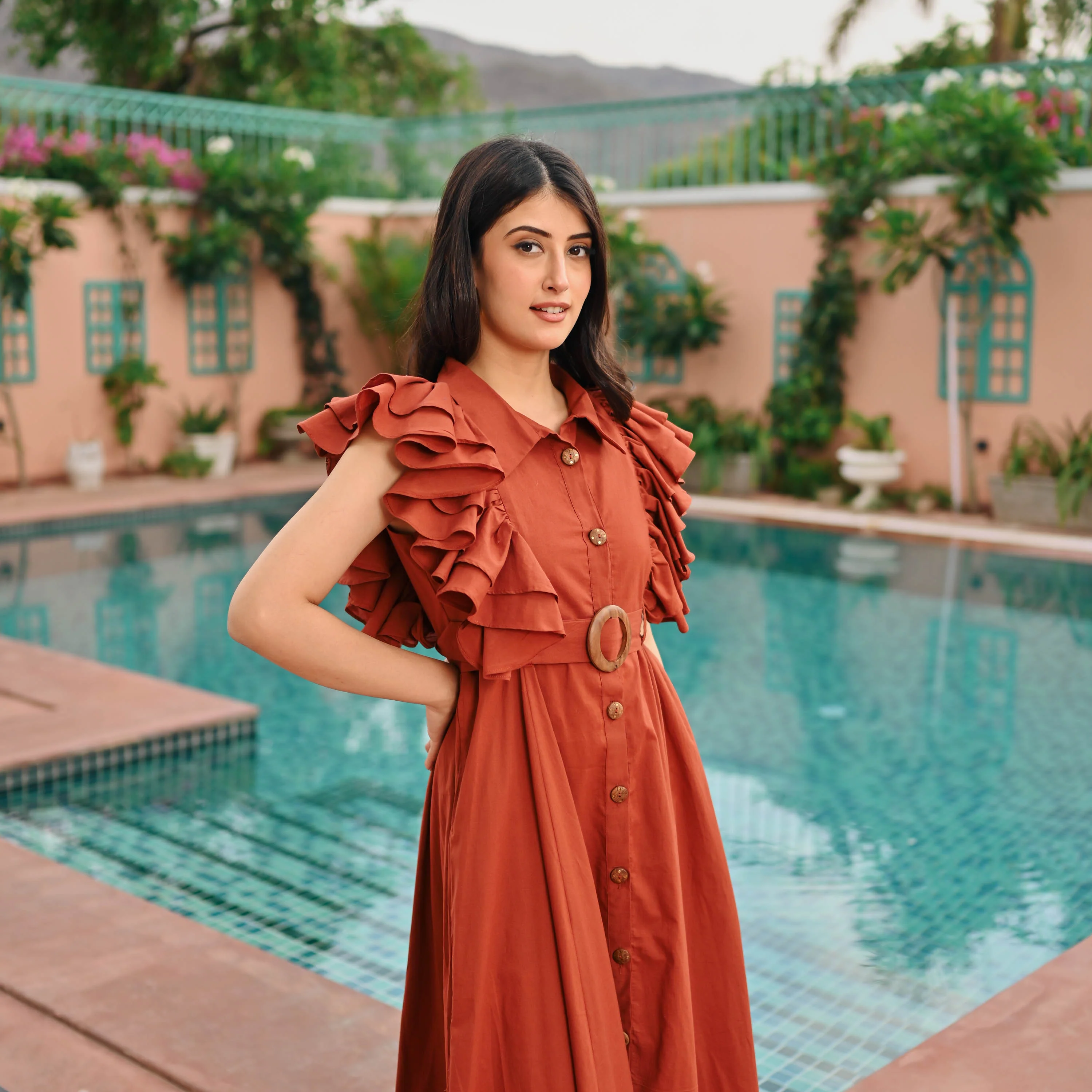 Bunaai Brown Whisper Cotton Dress - Woolfily