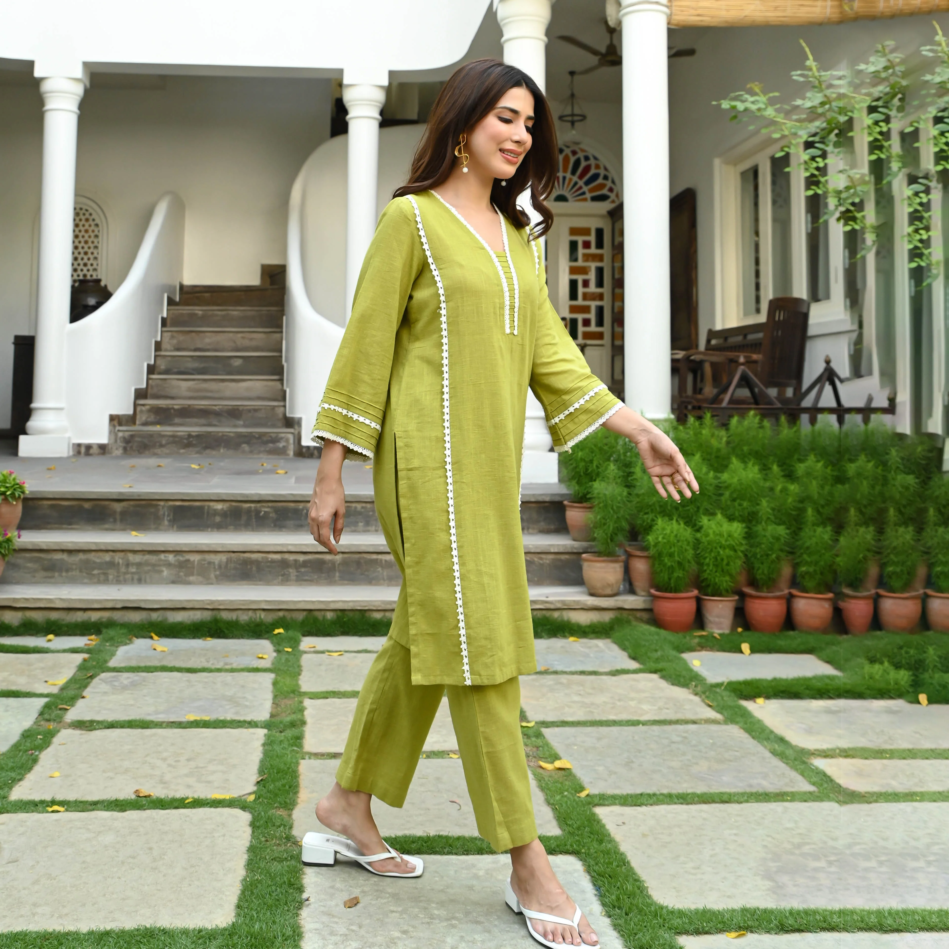 Bunaai Cotton Georgia Kurta Set - Woolfily