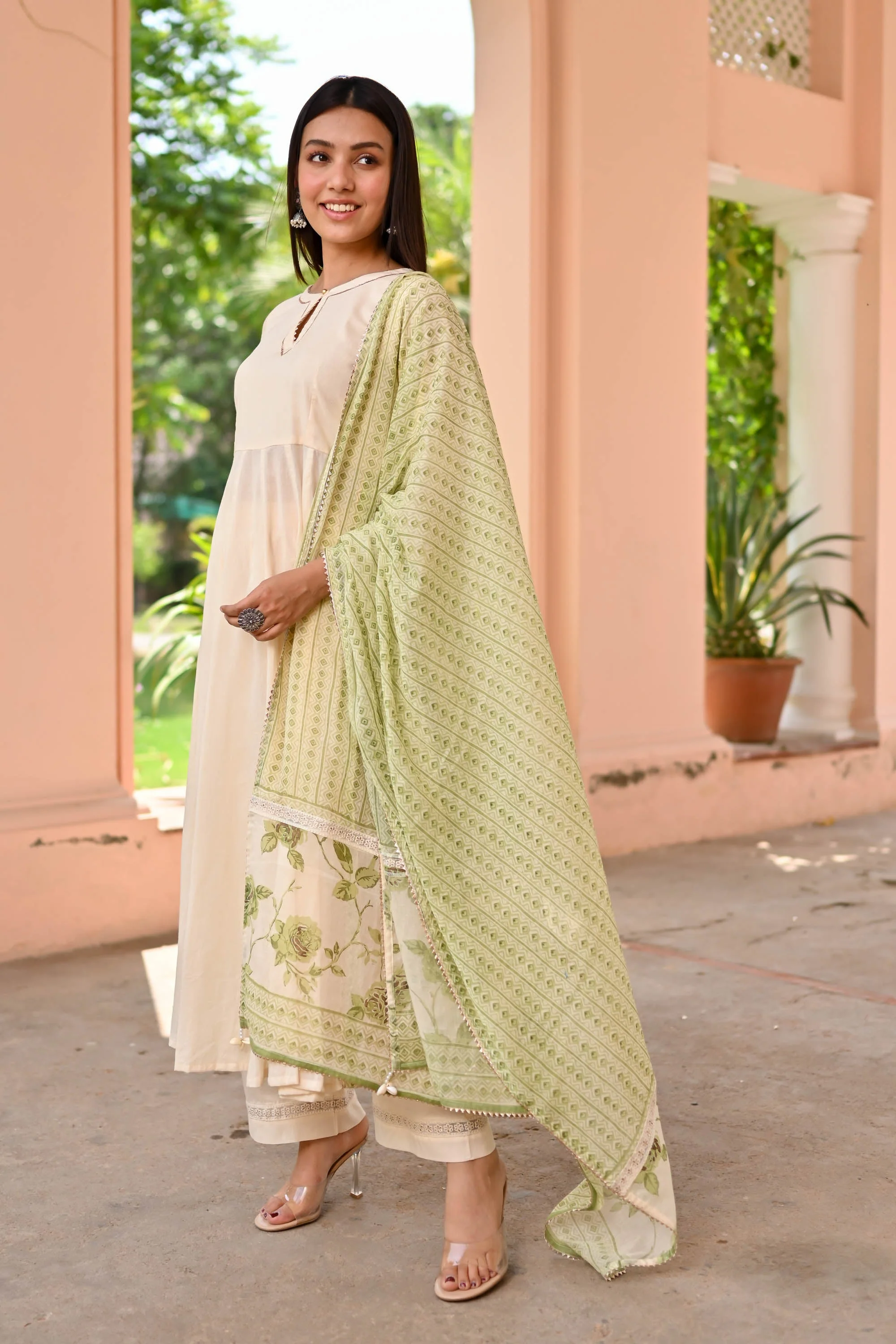 Drishti Cotton Suit Set Trio - Woolfily