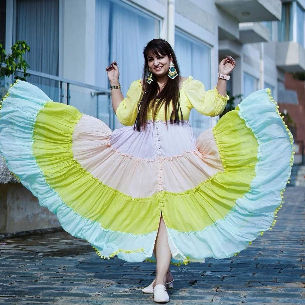 Bunaai PASTEL SHADES COTTON DRESS - Woolfily