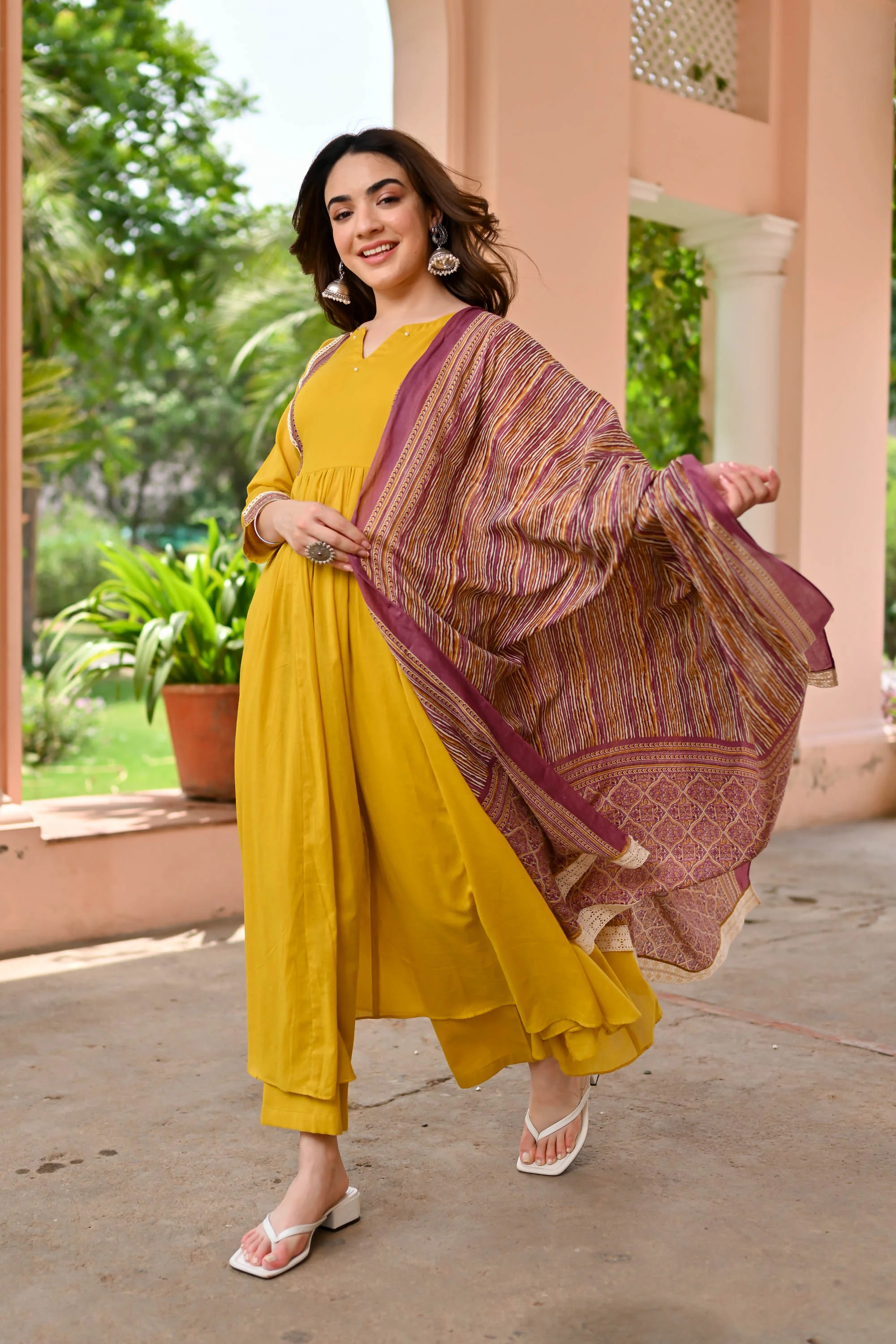 Navya Cotton Suit Set Trio - Woolfily