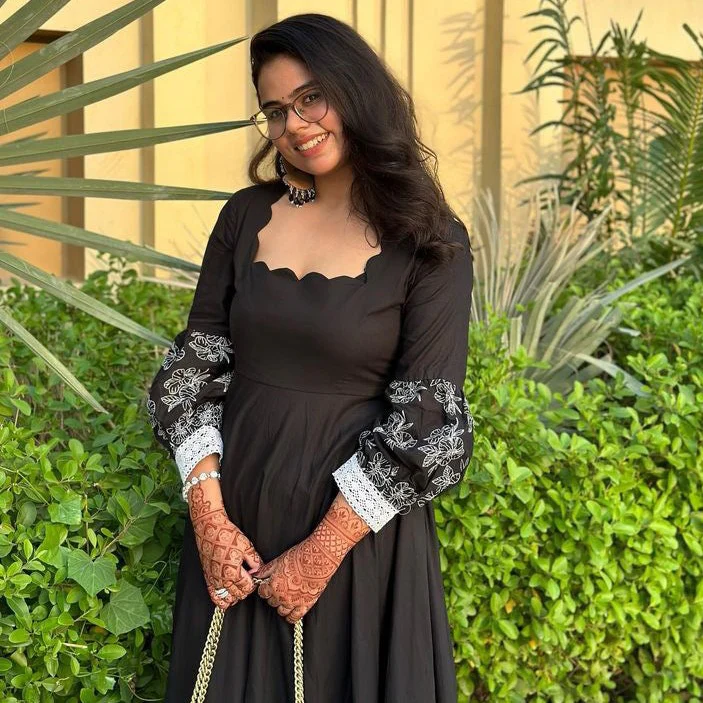 Bunaai BLACK IRISH EMBROIDERED COTTON DRESS - Woolfily