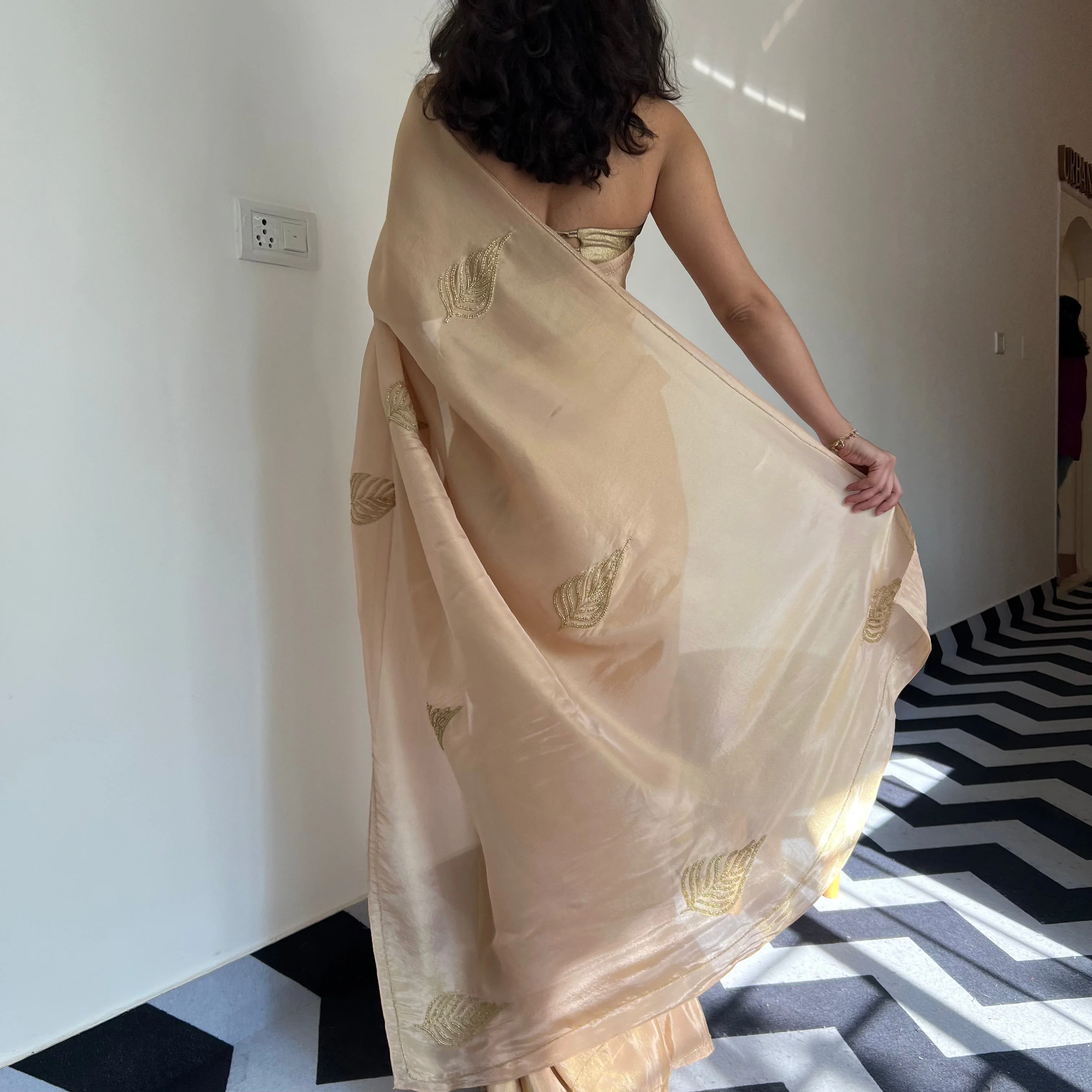Sunset Glow Tissue Saree - Woolfily