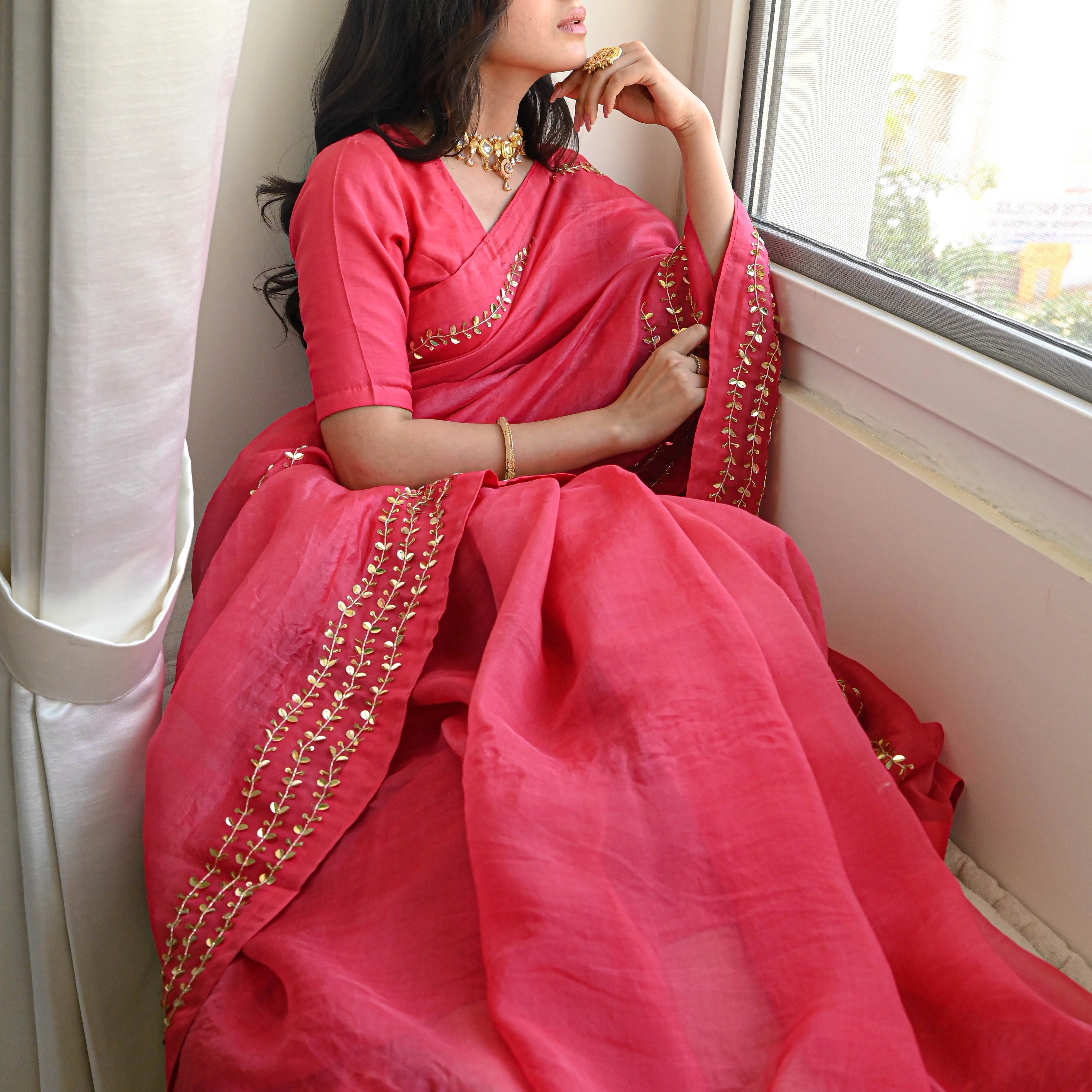 Regal Bliss Silk Organza Saree - Woolfily