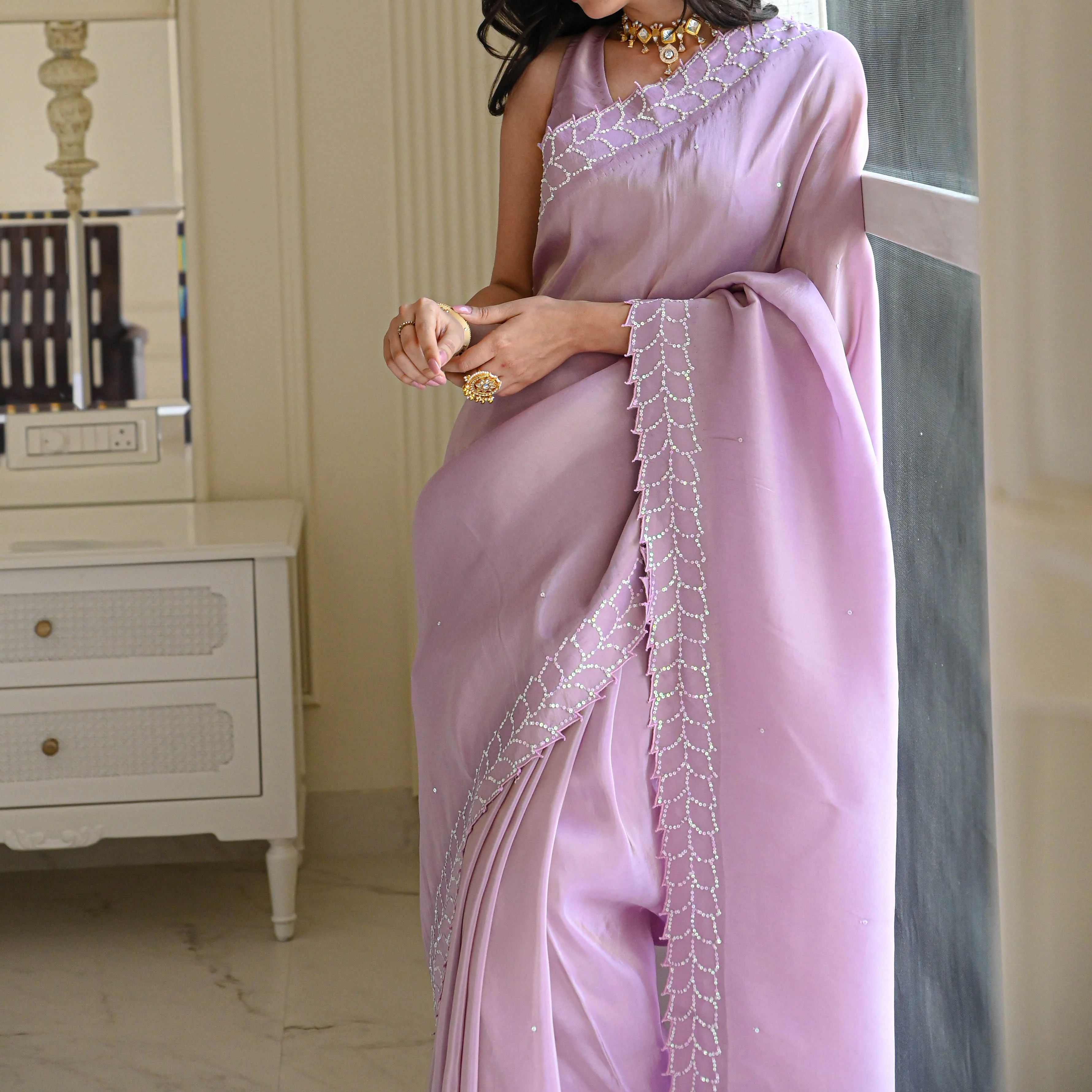 Carnation Tissue Saree - Woolfily