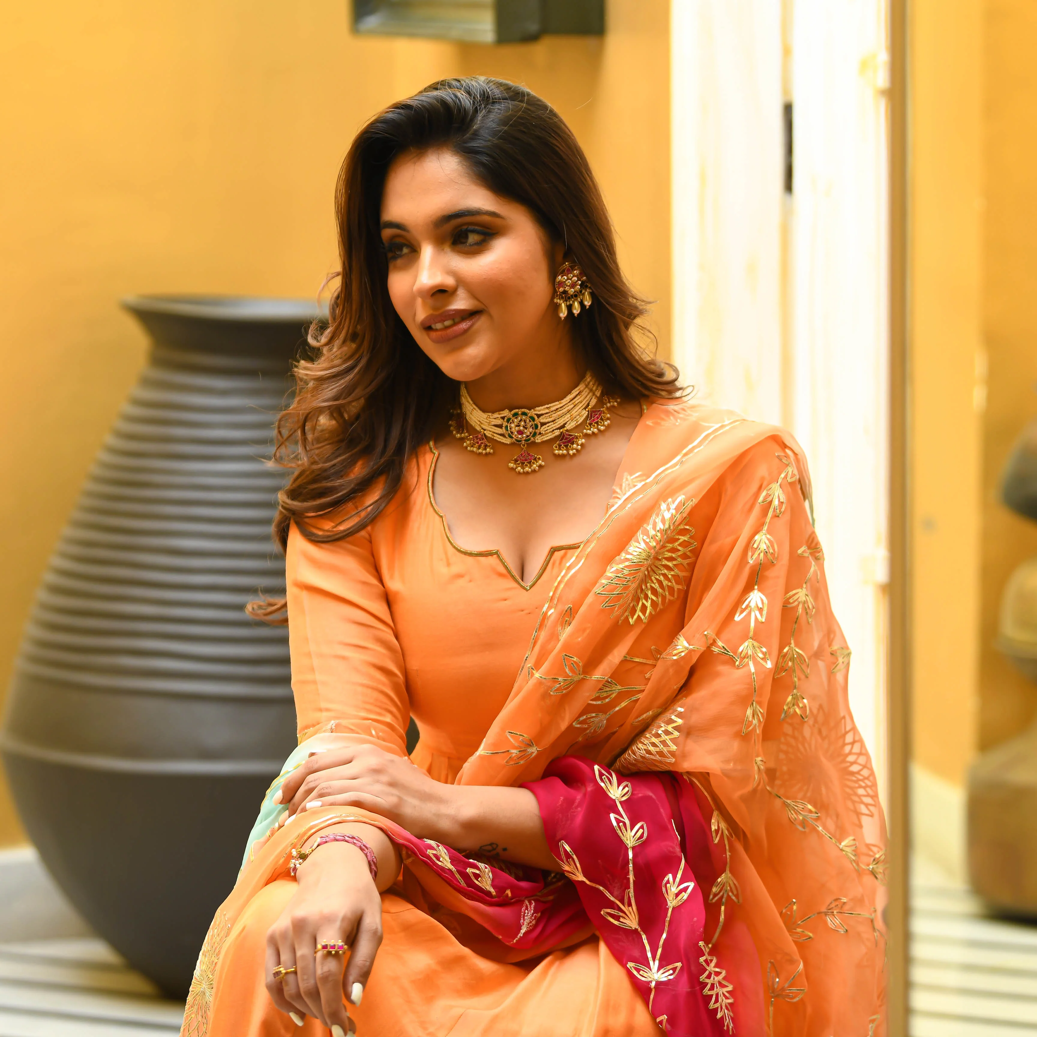 Peach Gotta Salwar Suit - Woolfily