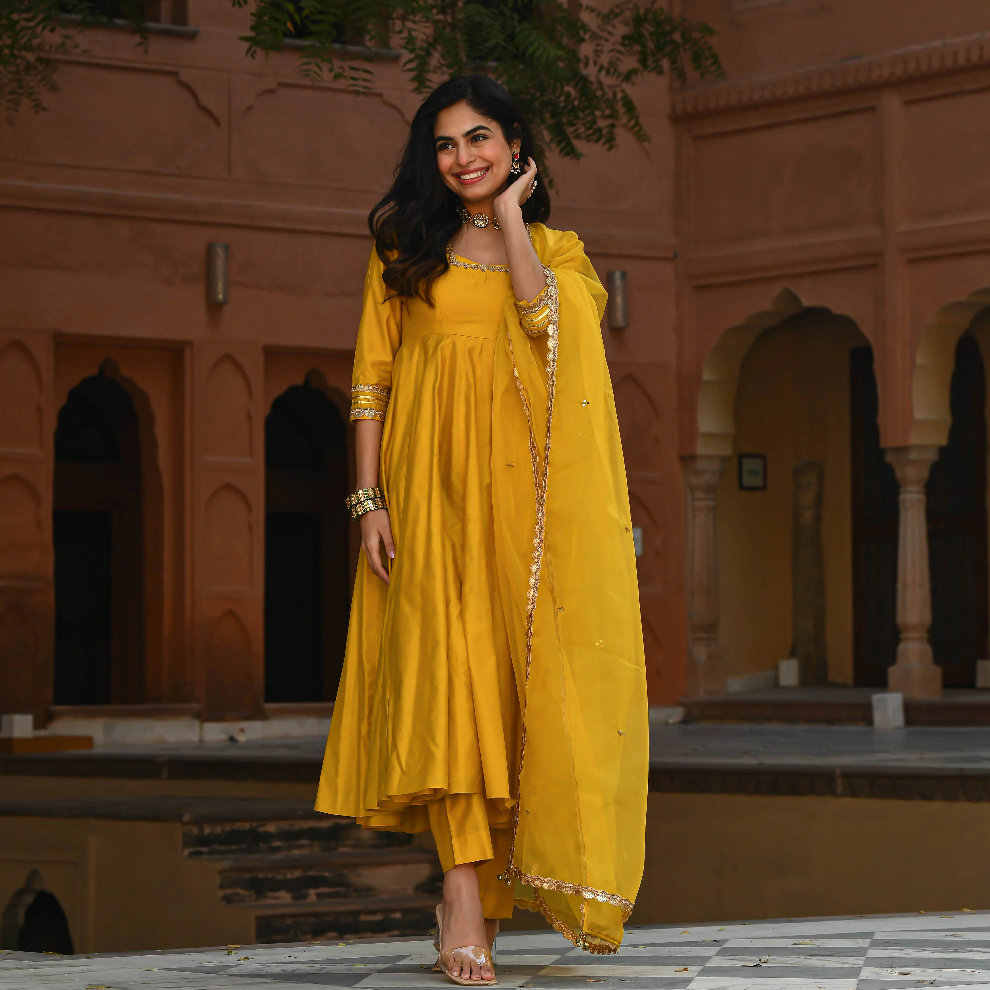 Bunaai Beautiful Yellow Salwar Suit - Woolfily