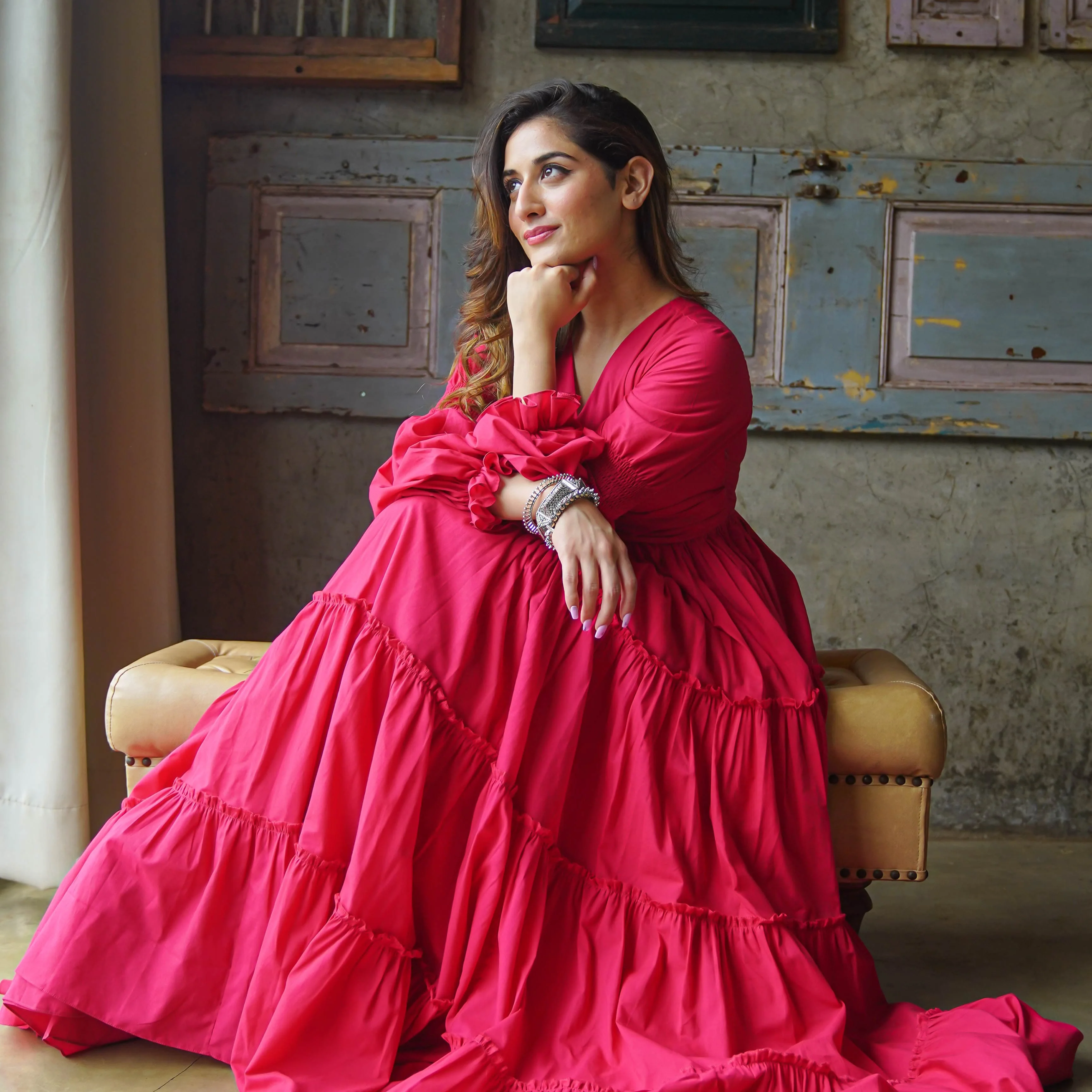 Bunaai Amara Belt Cotton Maxi Dress - Woolfily