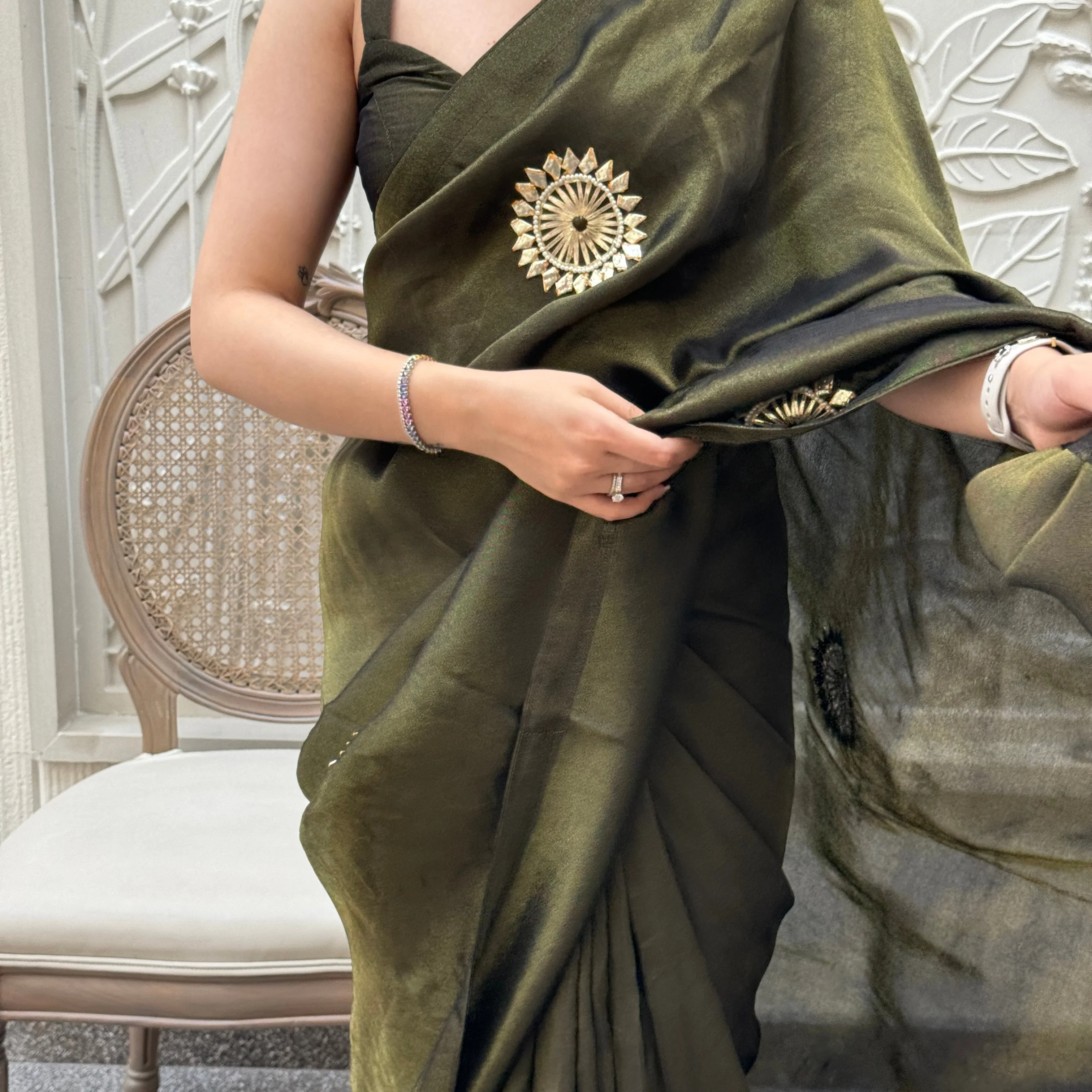 Noir Tissue Saree - Woolfily