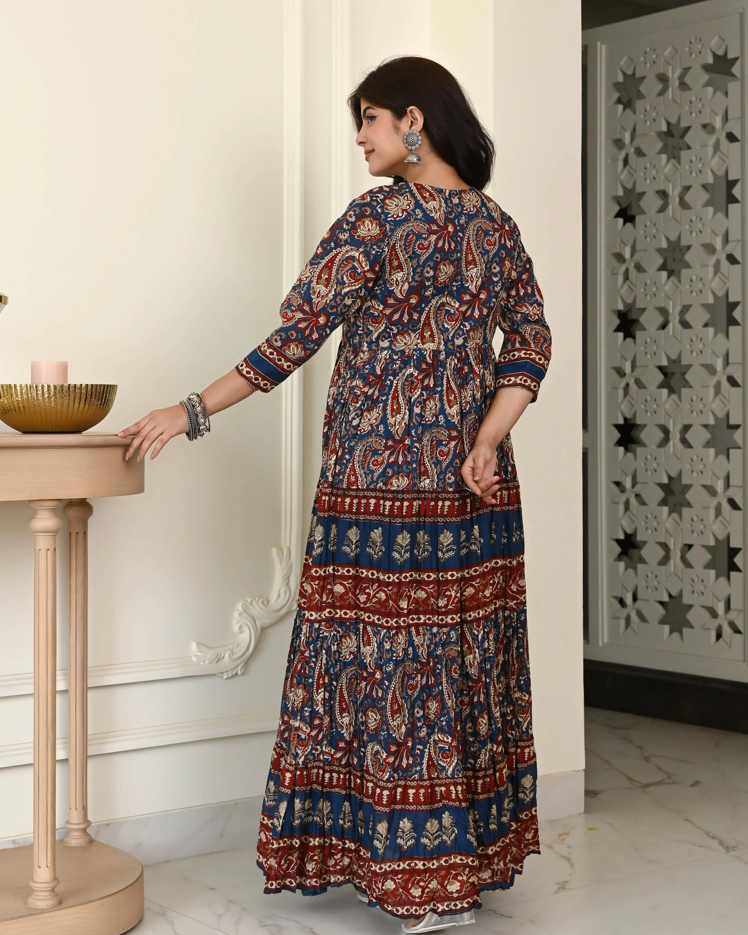 Handblock Printed Cotton Dress - Woolfily