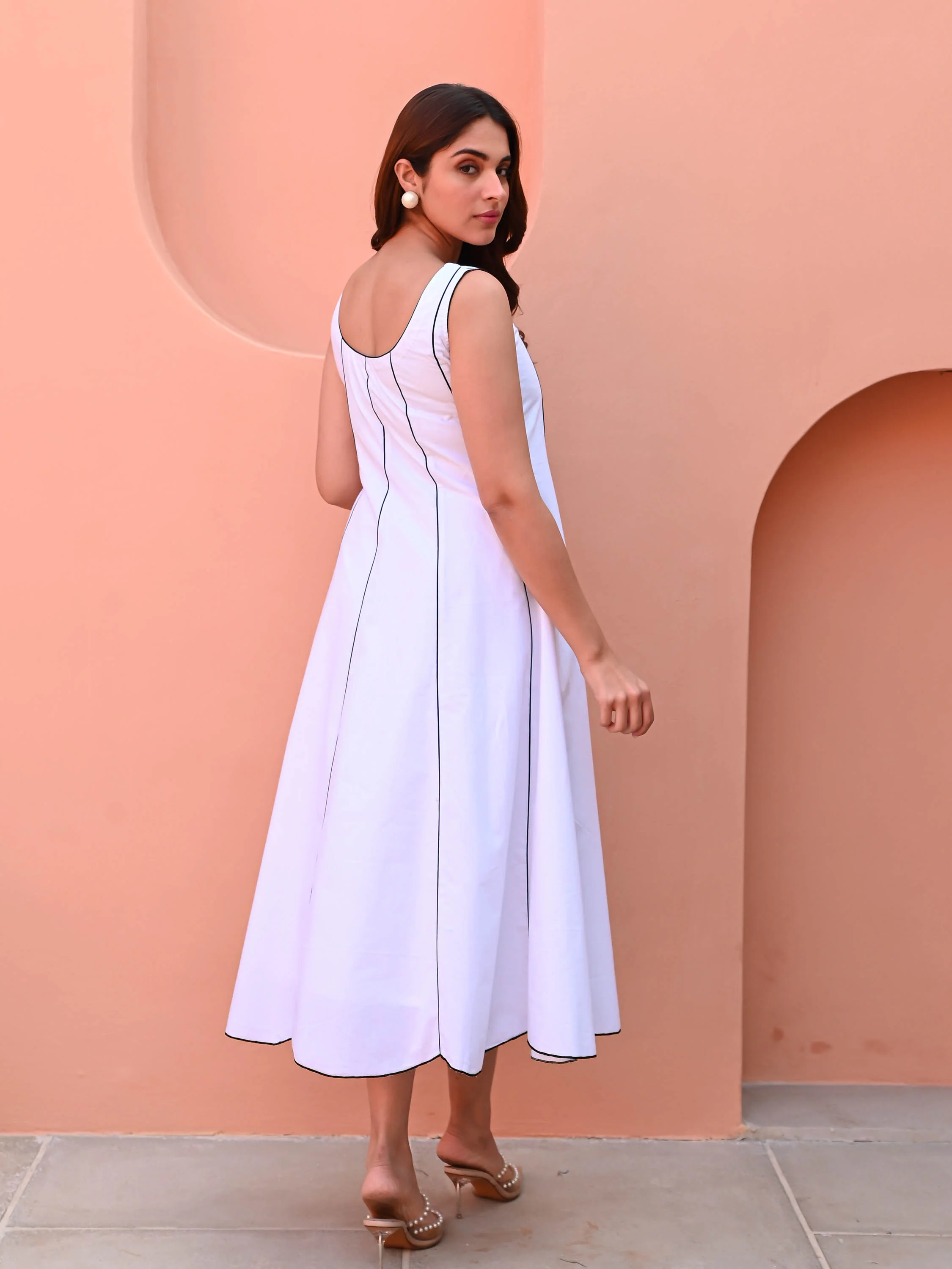 Frost White Cotton Dress - Woolfily