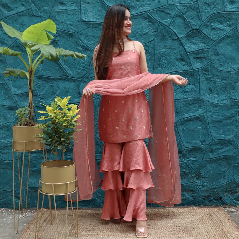 Rose Dawn Sharara Set - Woolfily