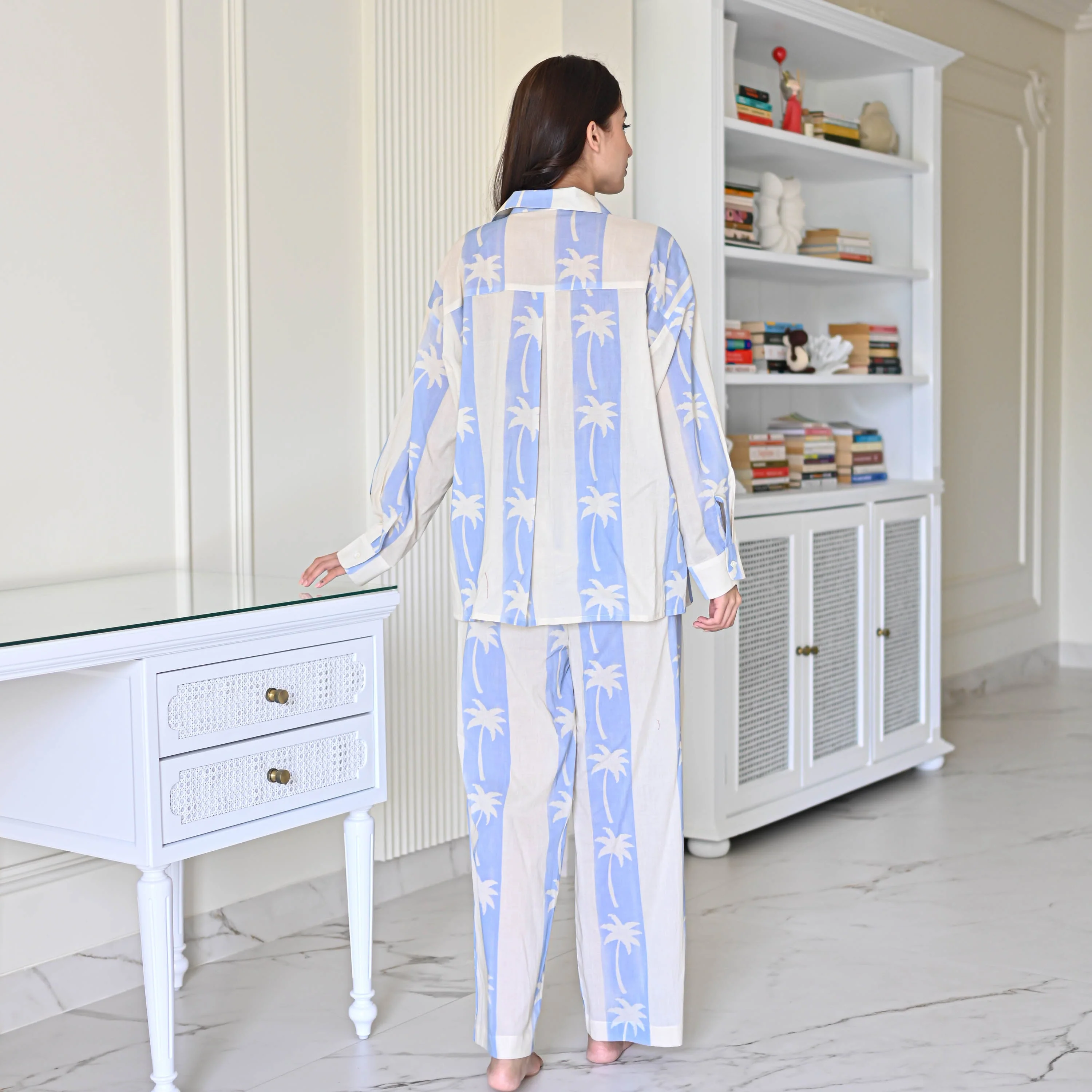 Palm Tree Print Pyjama Set - Woolfily