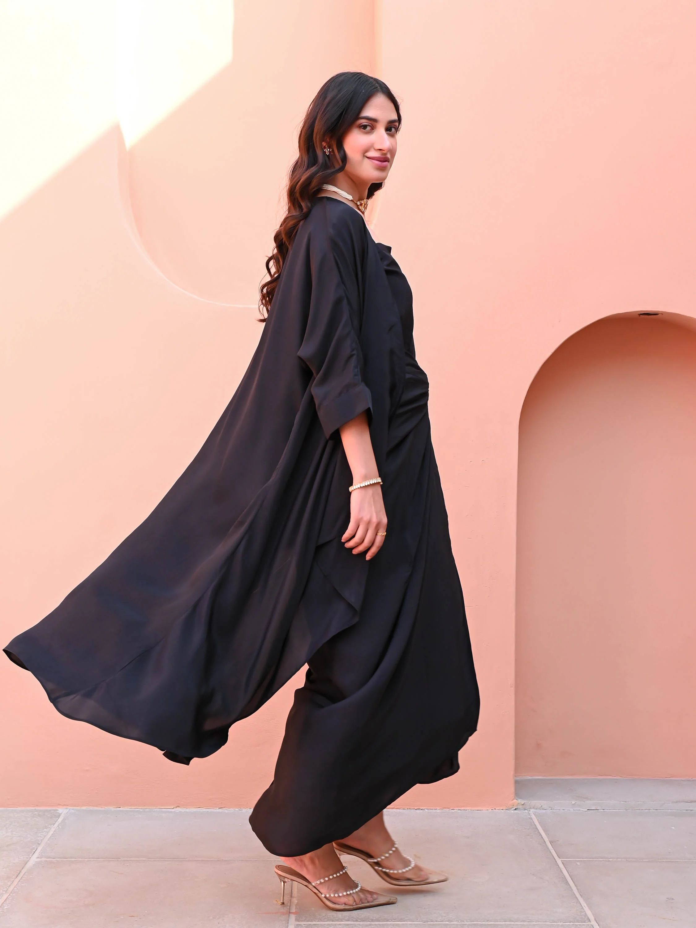 Black Top Skirt & Cape - Woolfily