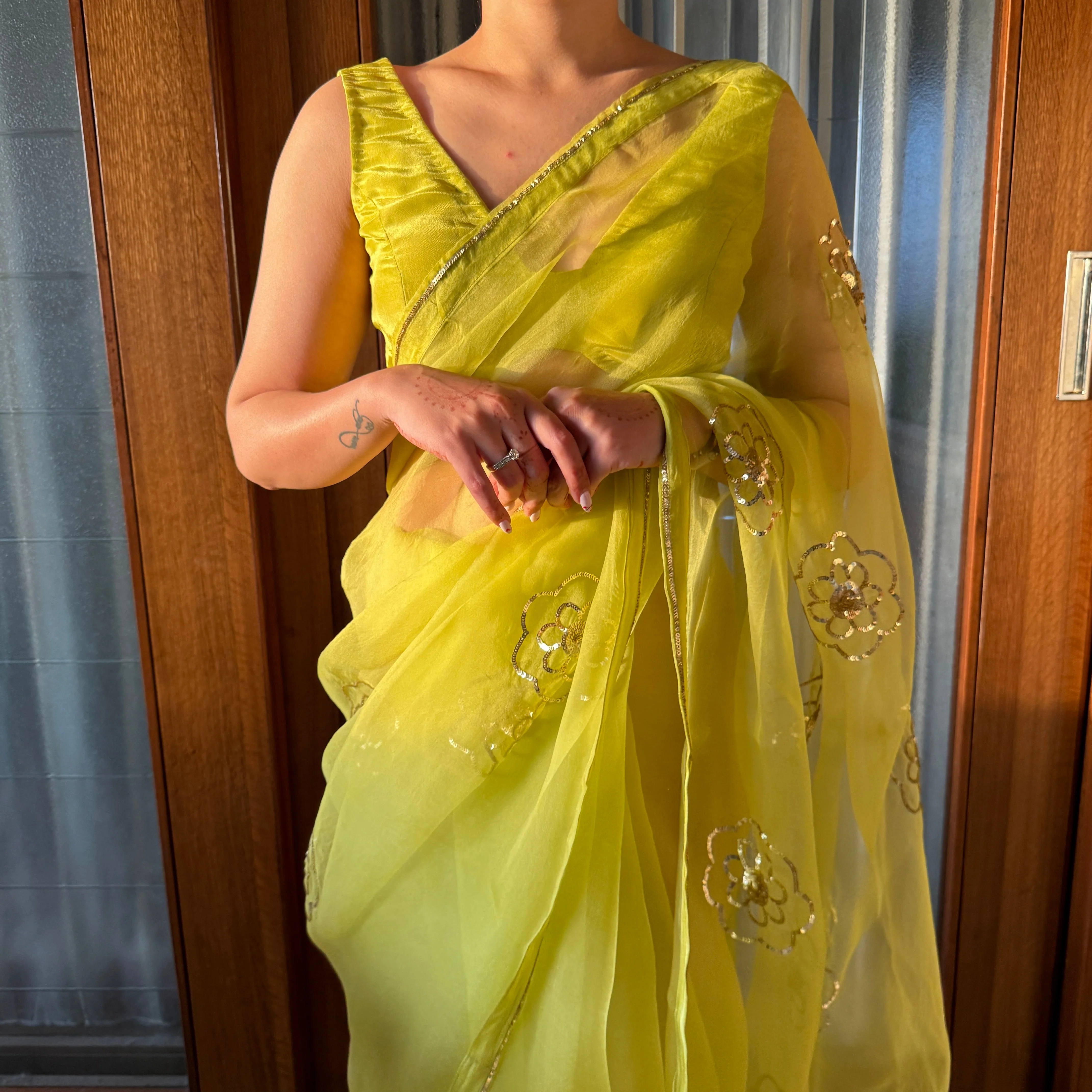 Sunny Lime Silk Organza - Woolfily