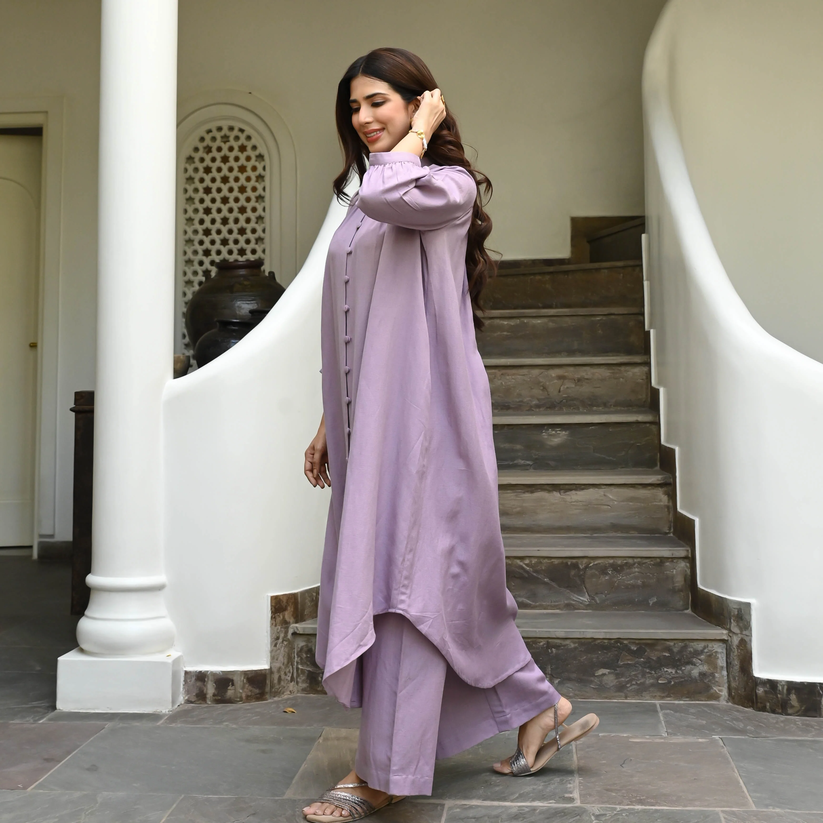 Bunaai Cotton Lilac Coord Set - Woolfily