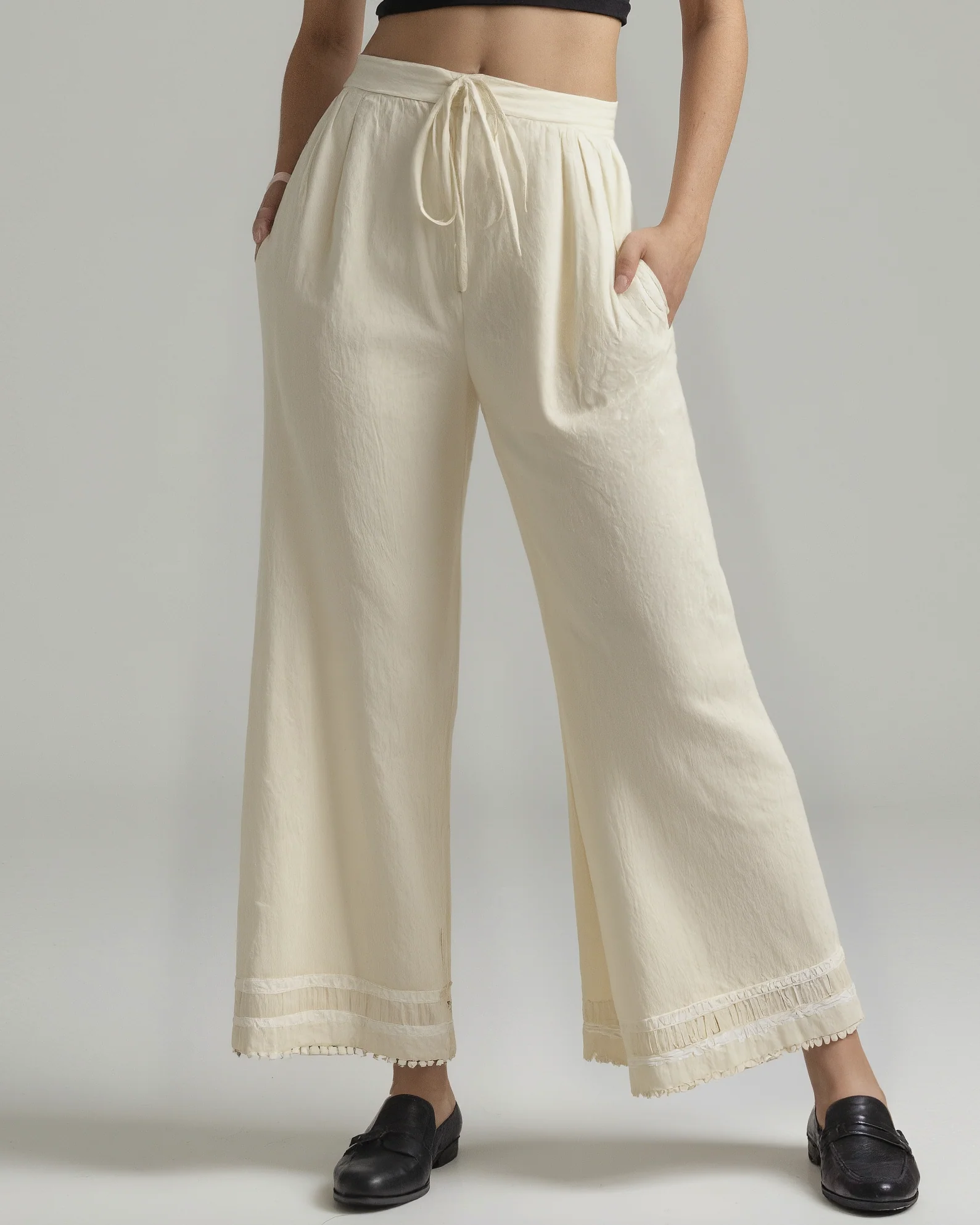 Cotton Flared Pants for Women - Woolfily