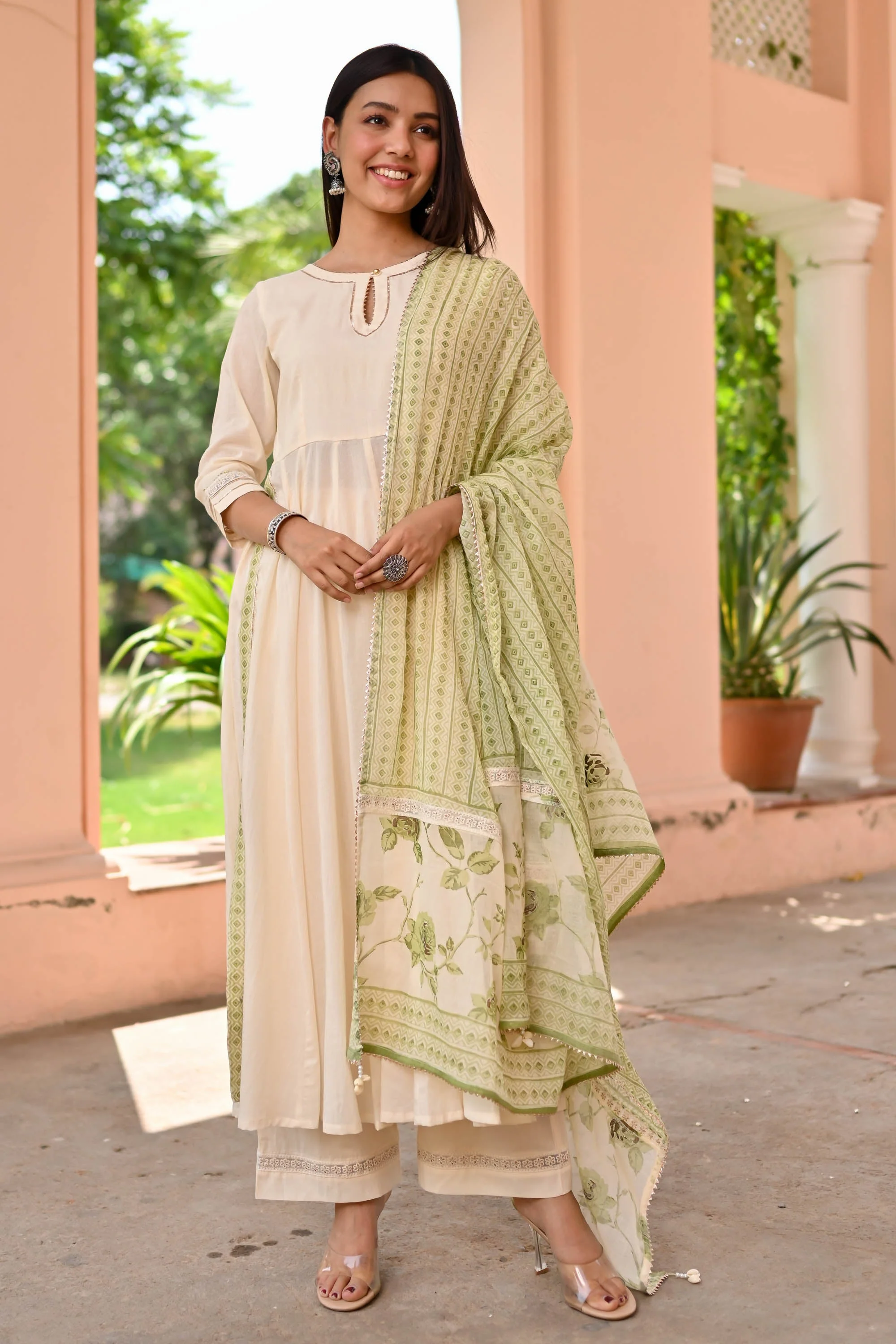 Drishti Cotton Suit Set Trio - Woolfily