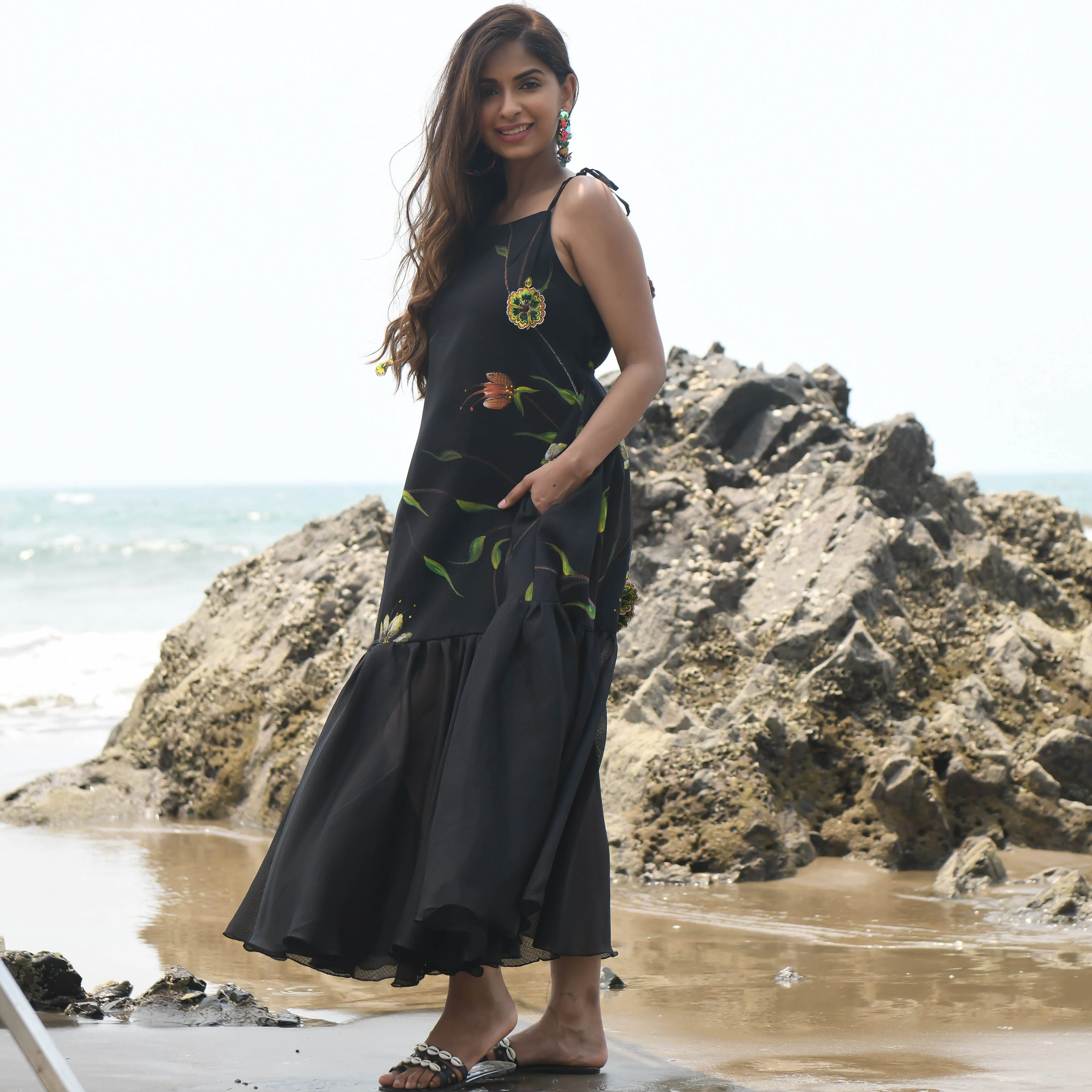 Bunaai Raven Handpainted Doriya Dress - Woolfily