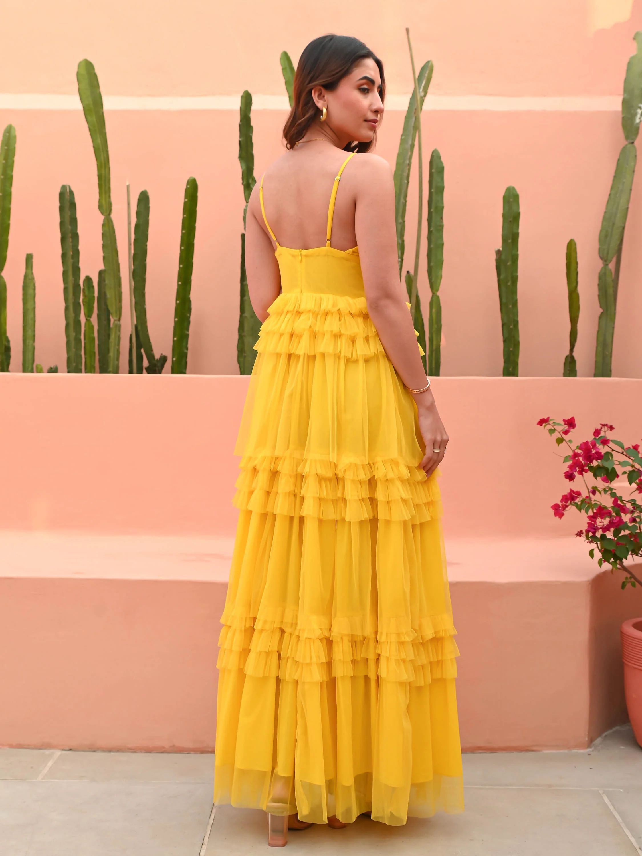 Yellow Net Dress - Woolfily