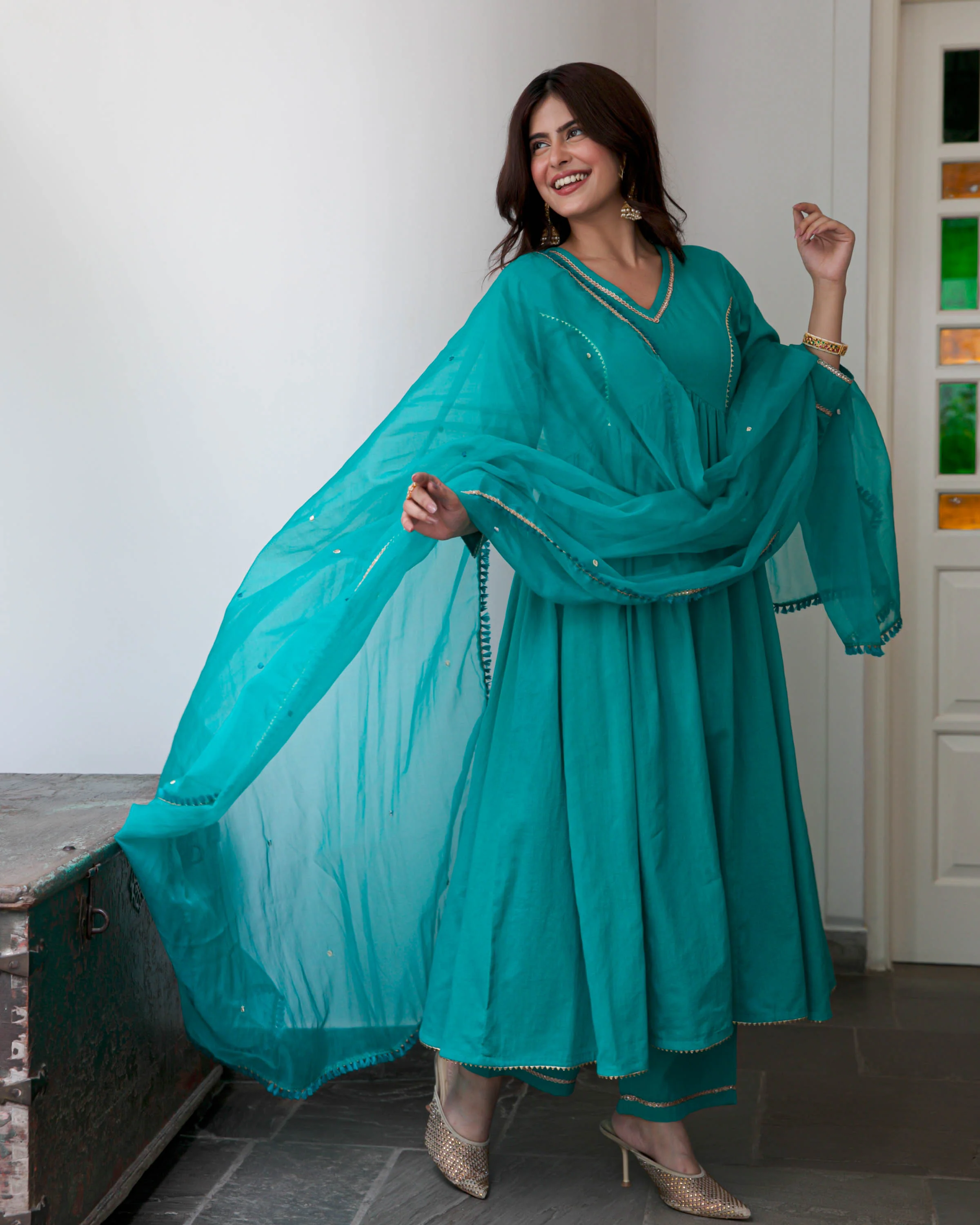 Seagreen Cotton Suit Set - Woolfily