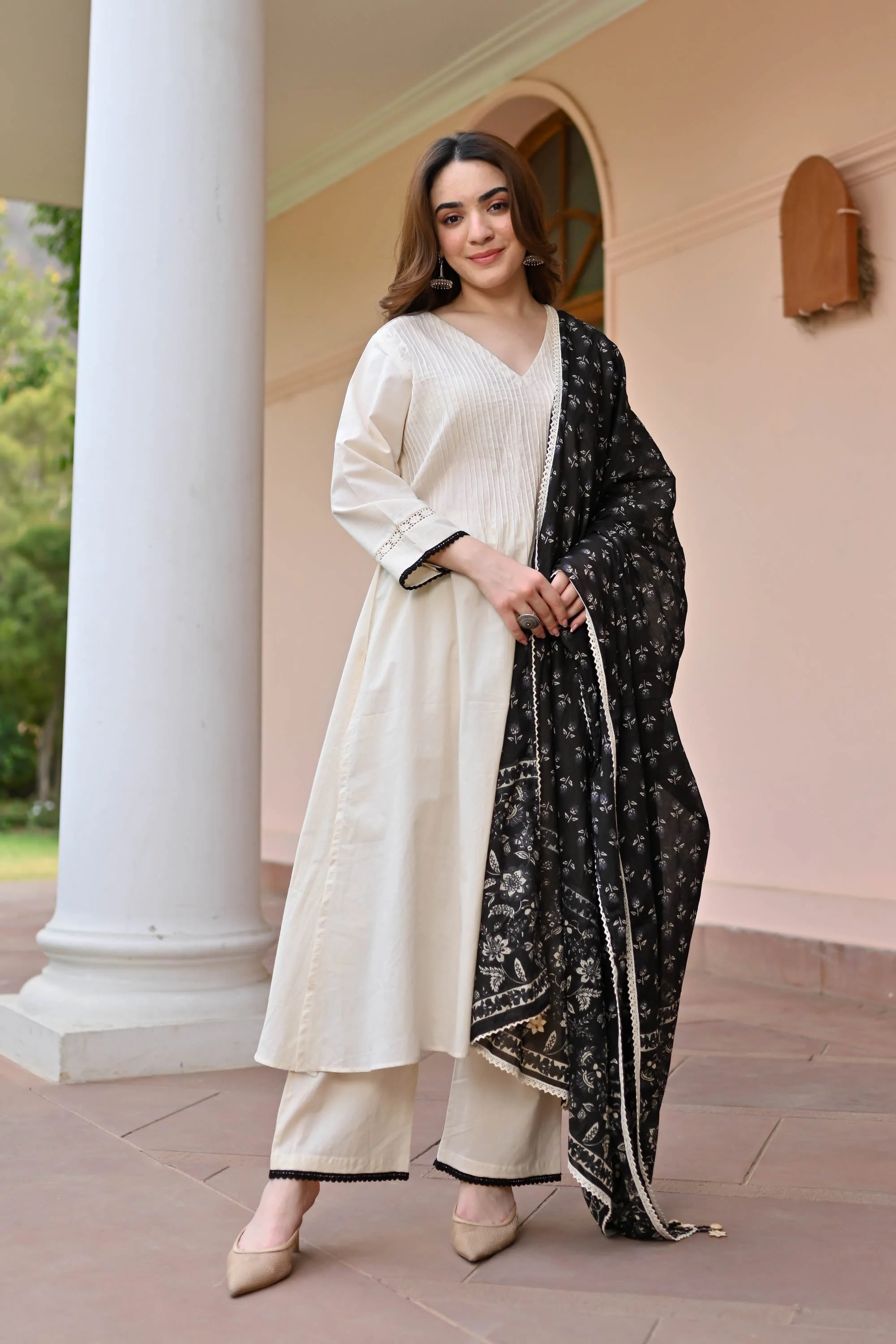 Avni Cotton Suit Set Trio - Woolfily